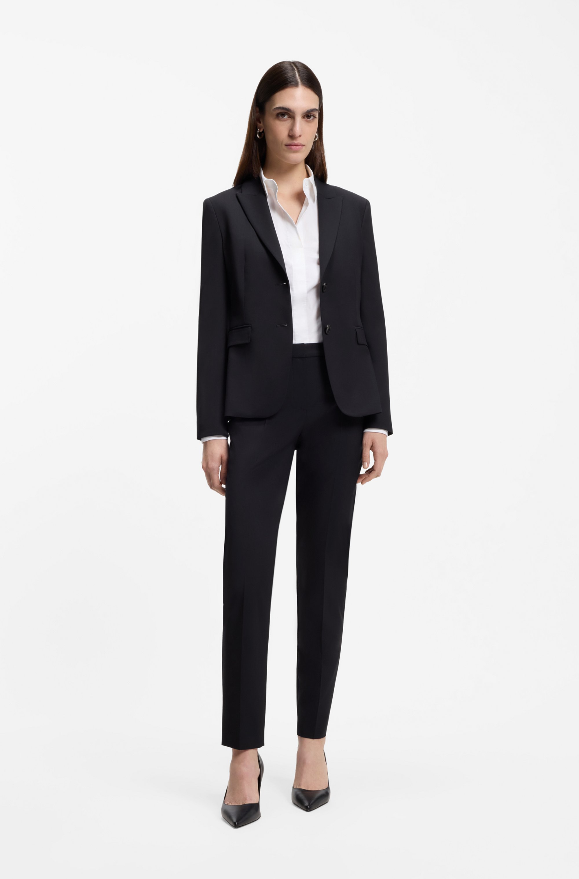 Regular-fit trousers in Italian-made virgin wool