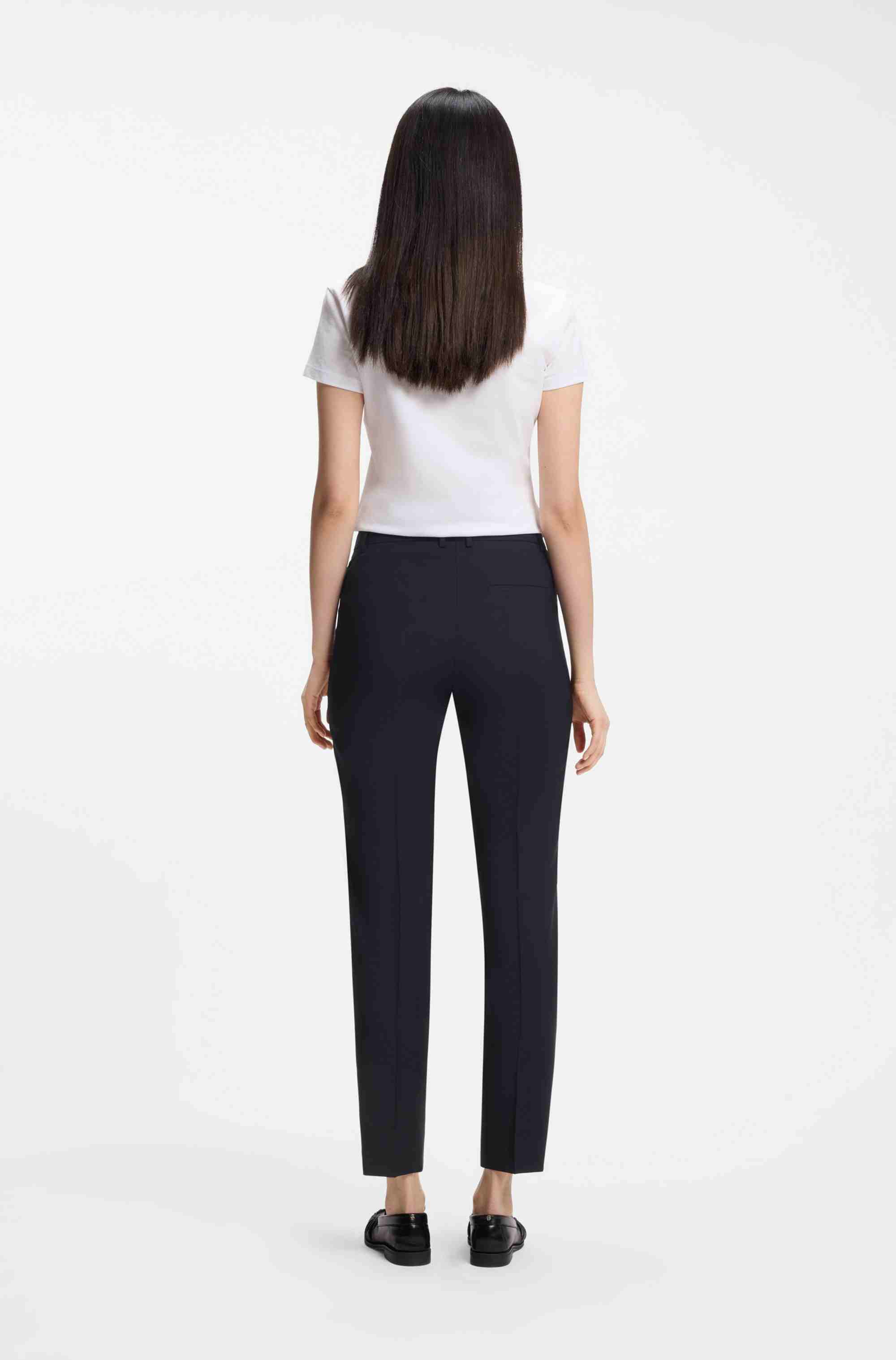 Regular-fit trousers in Italian-made virgin wool