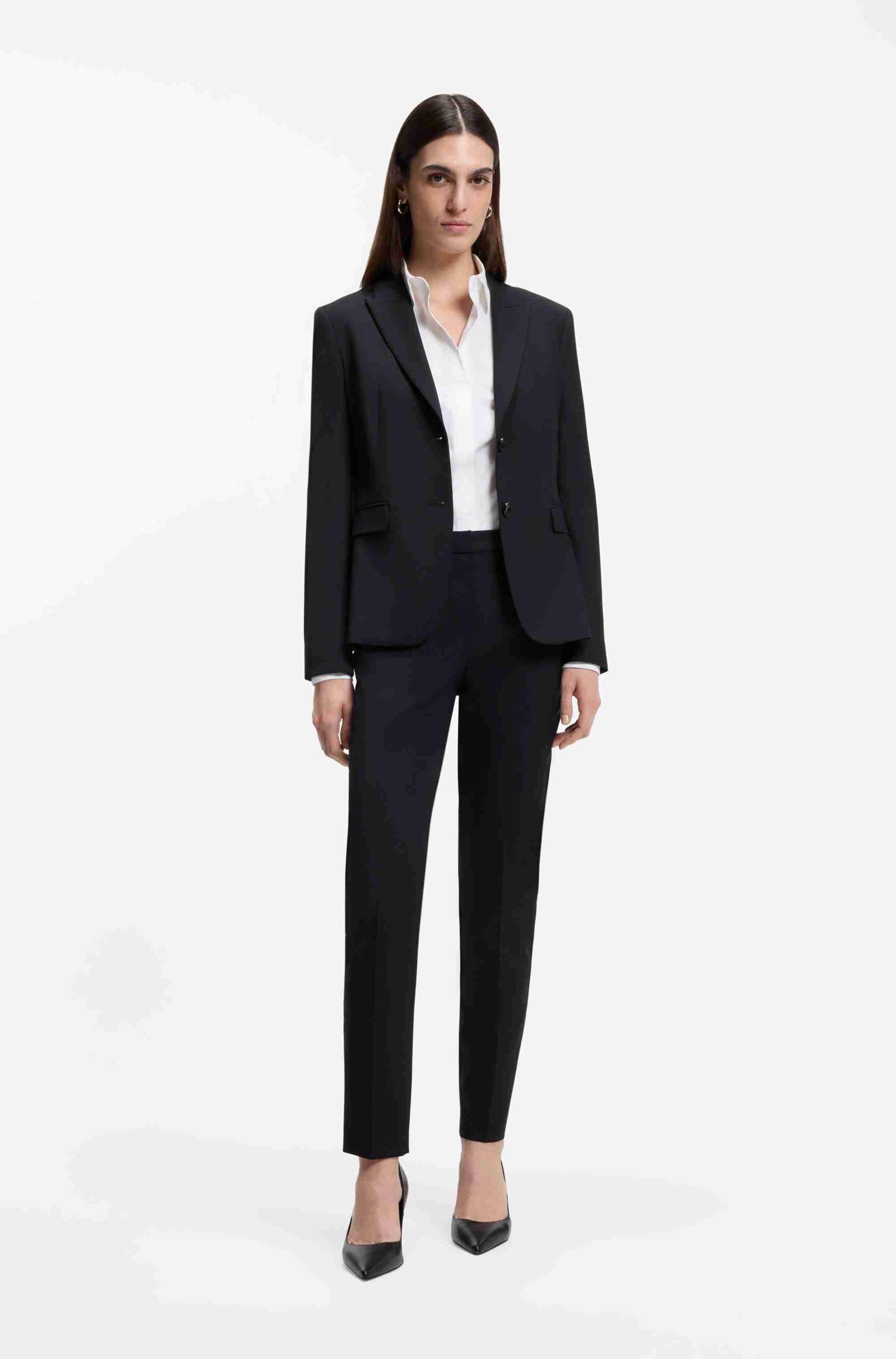 Regular-fit trousers in Italian-made virgin wool