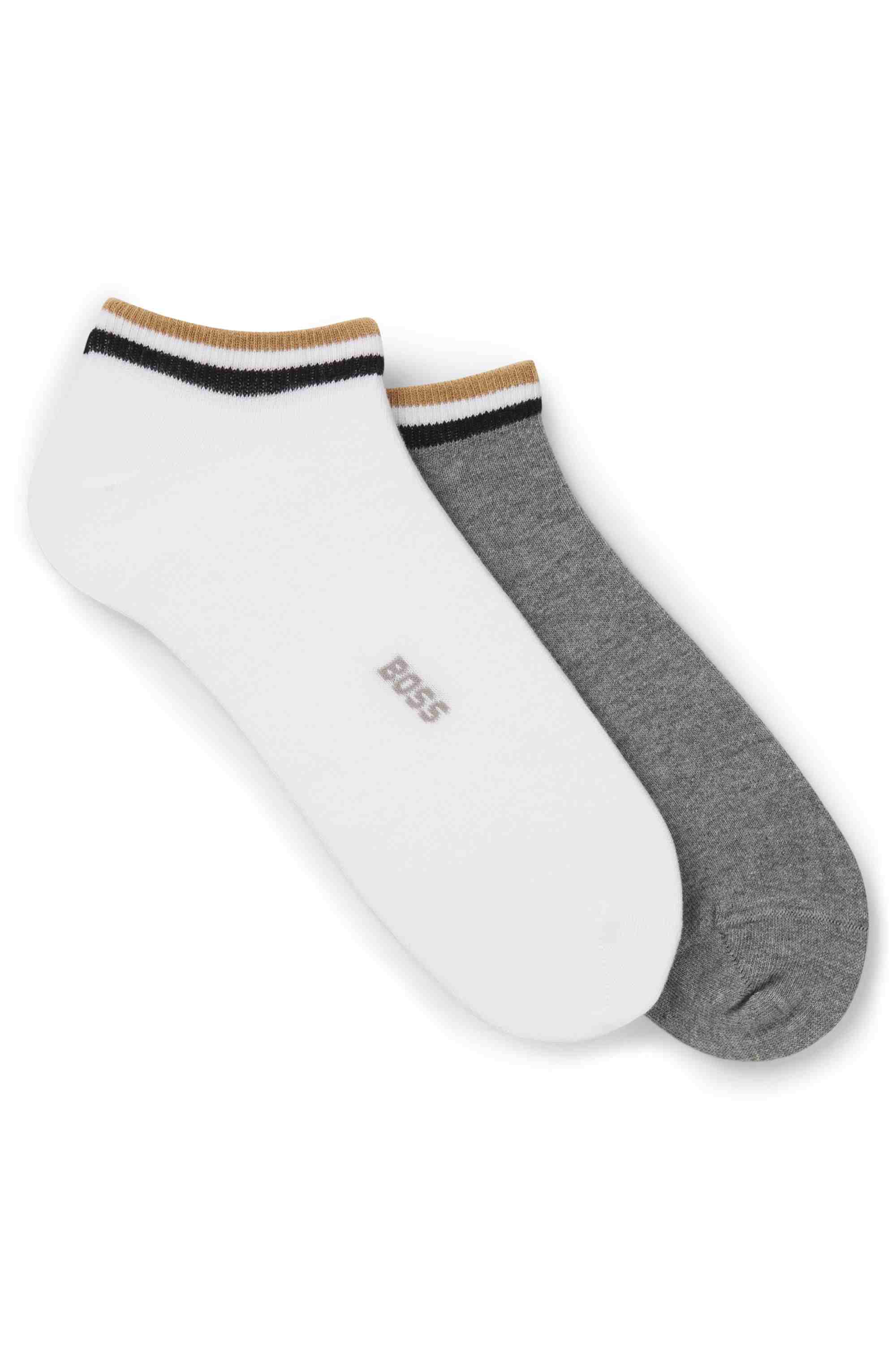 Two-pack of ankle socks with signature-stripe cuffs