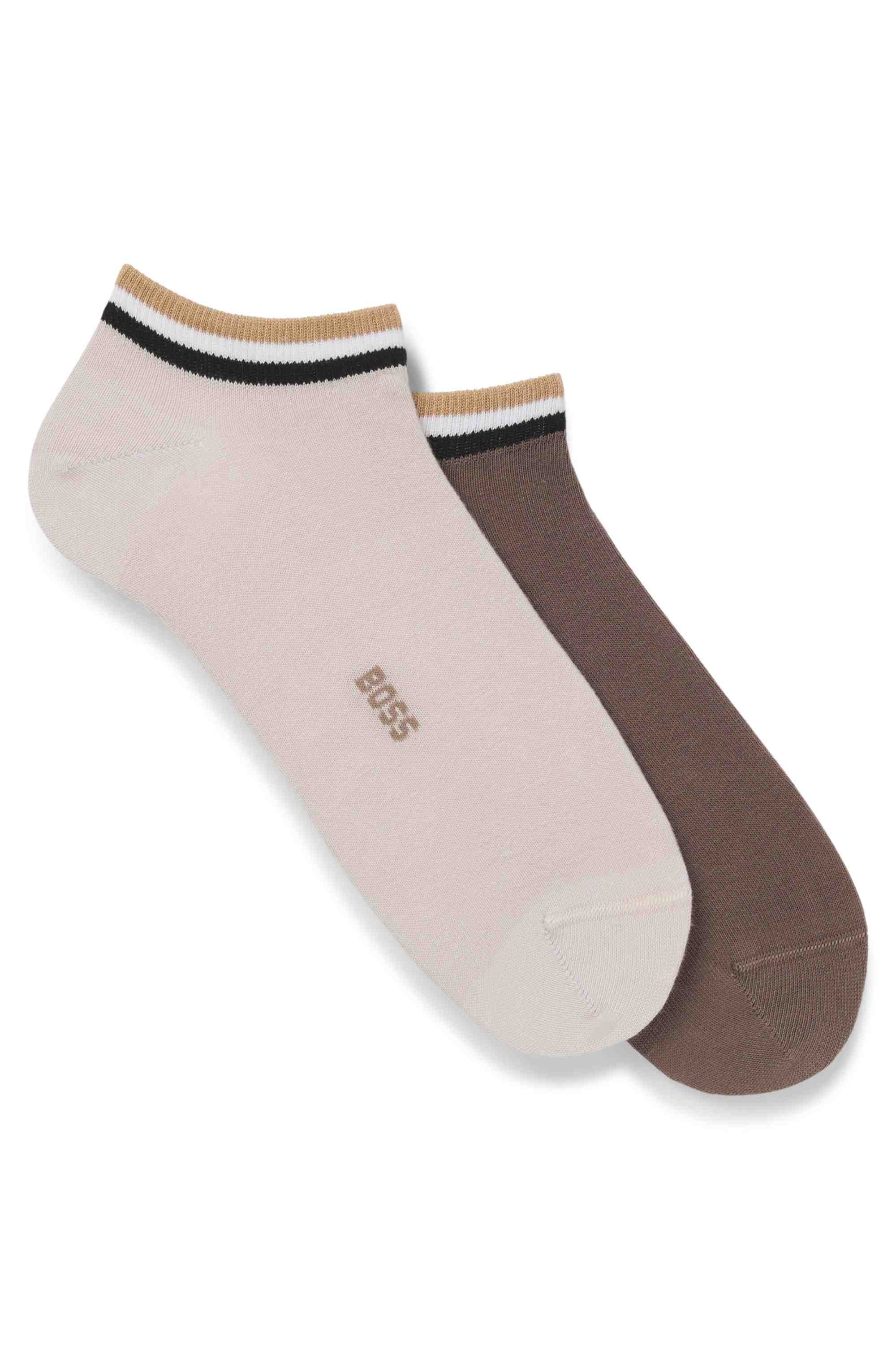 Two-pack of ankle socks with signature-stripe cuffs