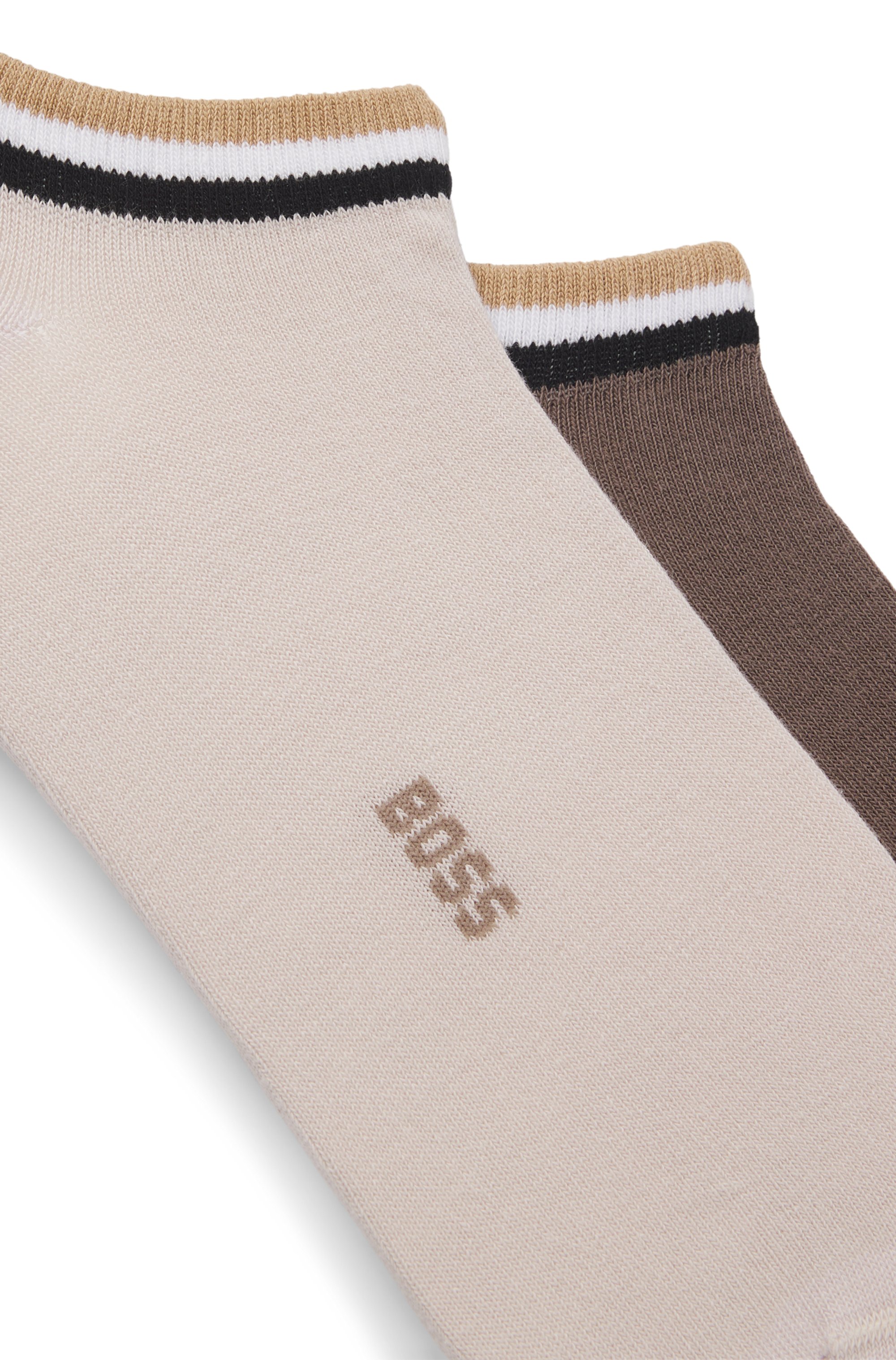 Two-pack of ankle socks with signature-stripe cuffs