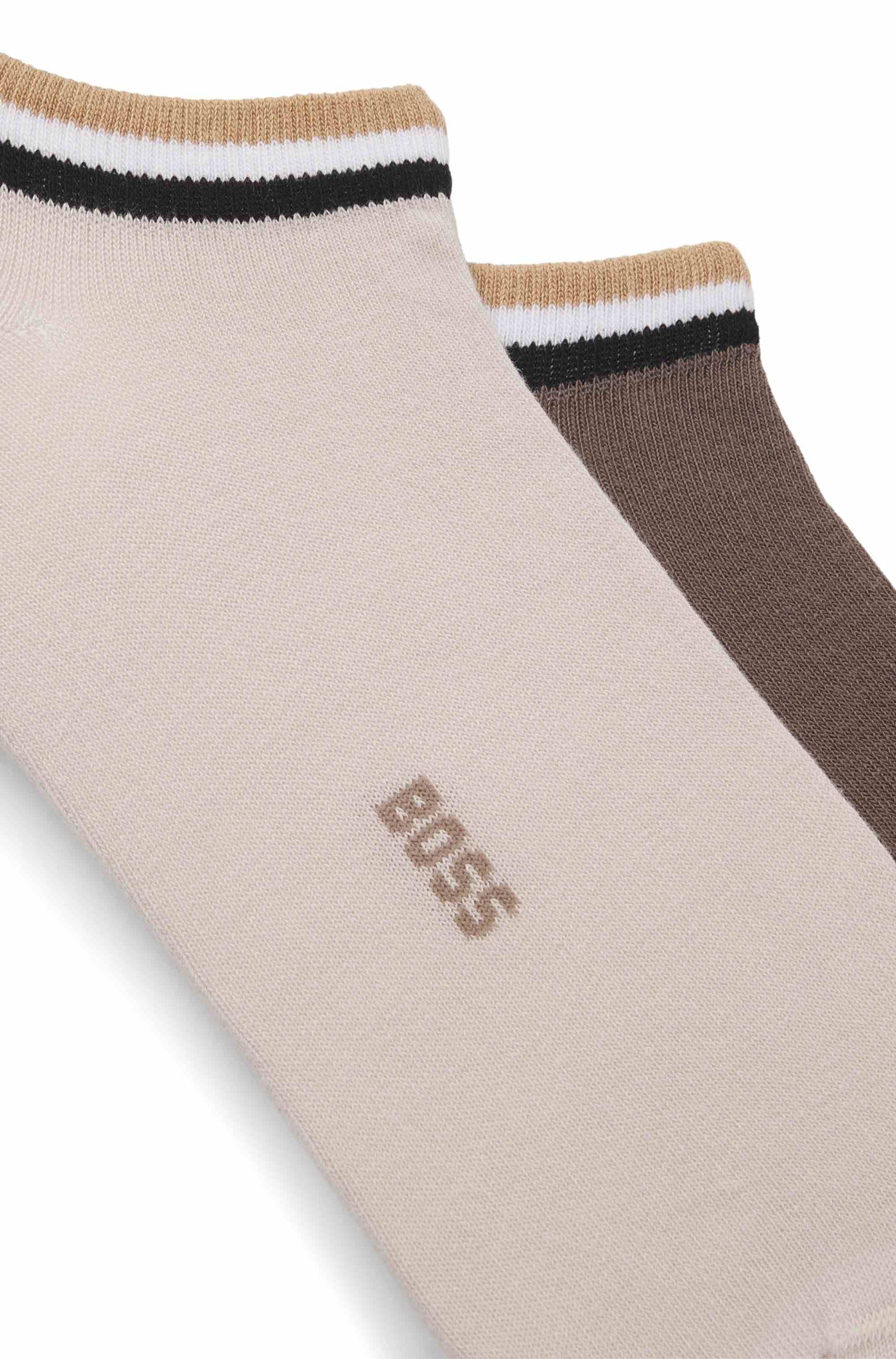 Two-pack of ankle socks with signature-stripe cuffs