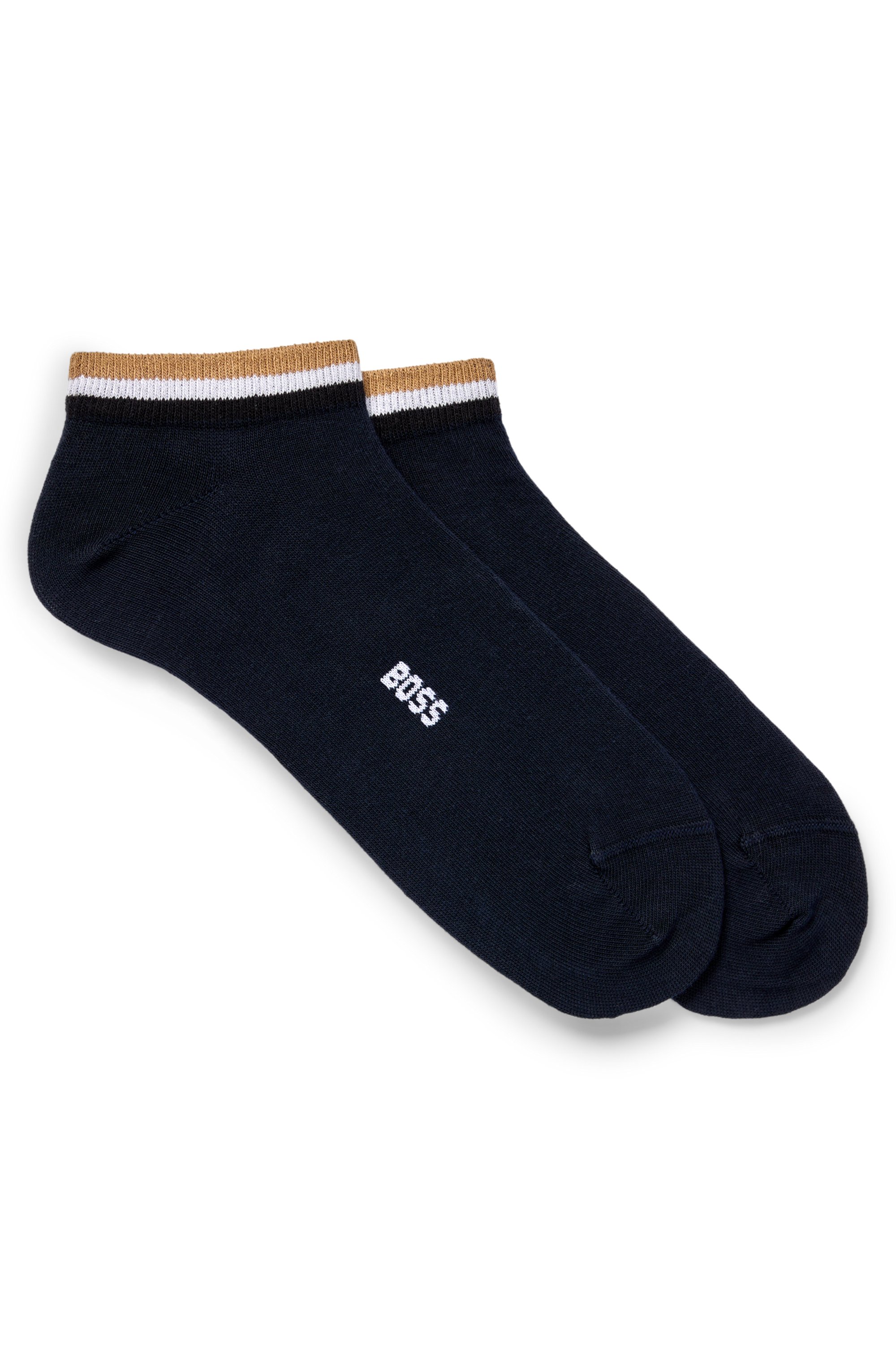 Two-pack of ankle socks with signature-stripe cuffs