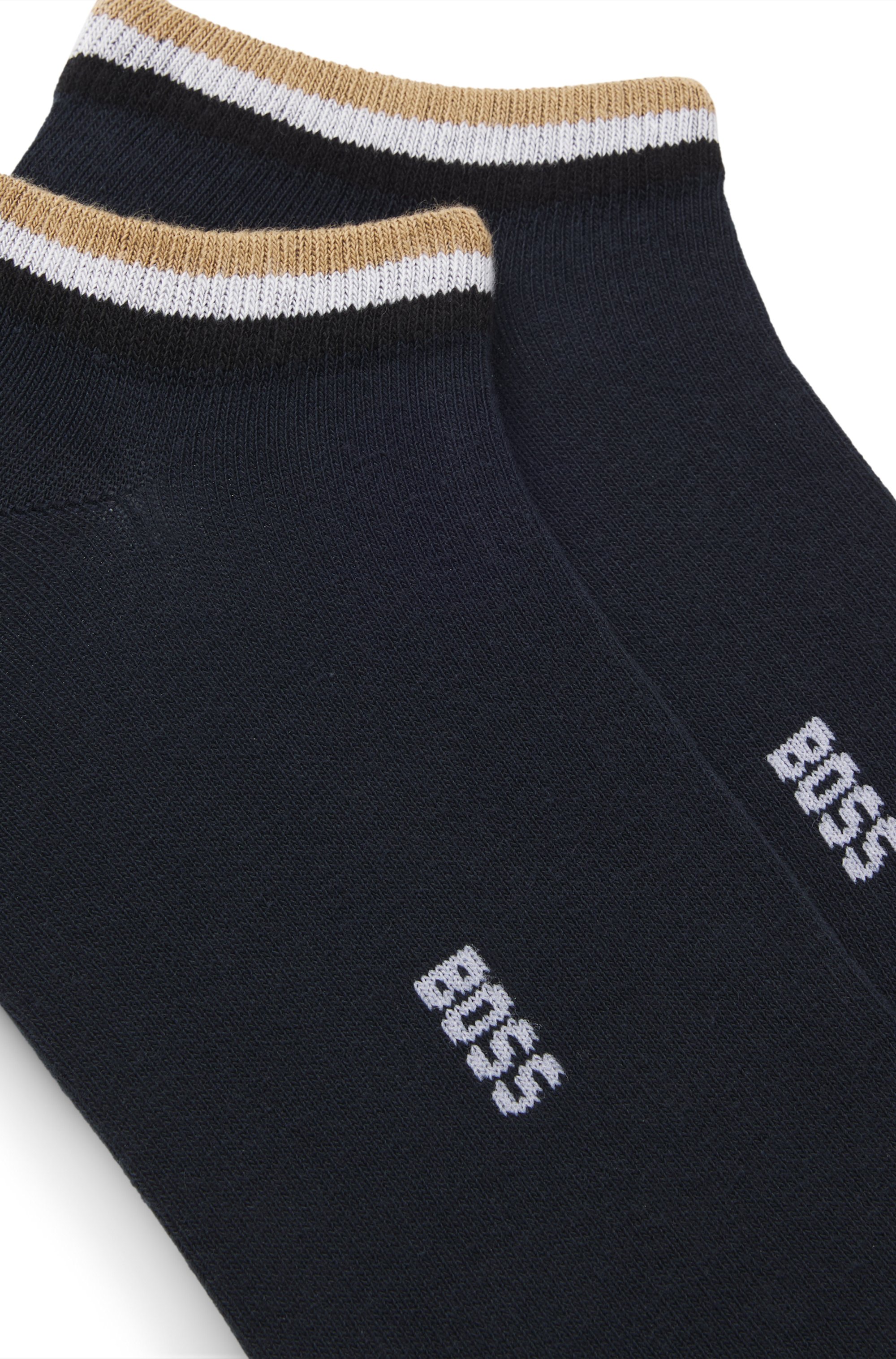 Two-pack of ankle socks with signature-stripe cuffs
