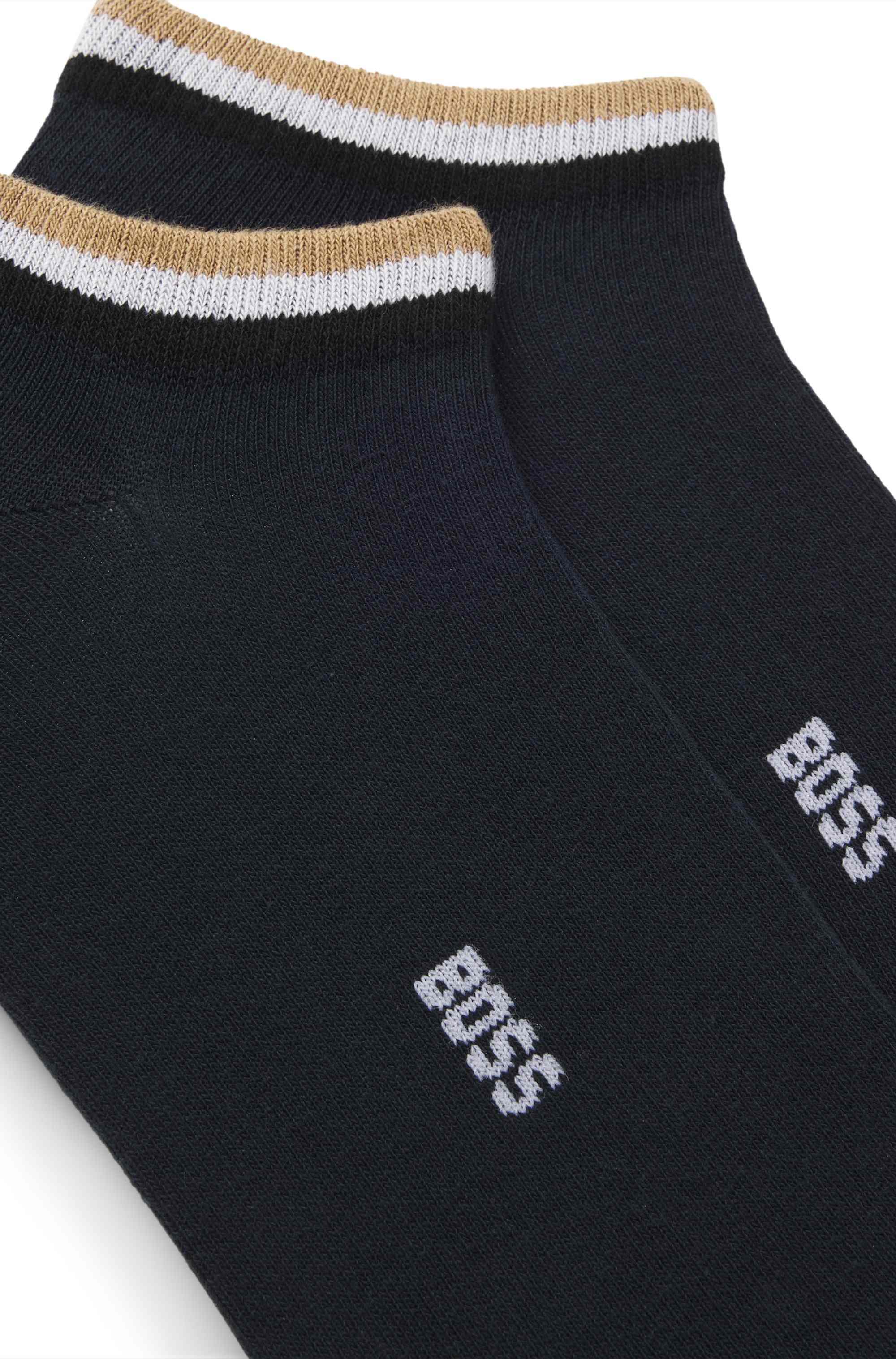 Two-pack of ankle socks with signature-stripe cuffs