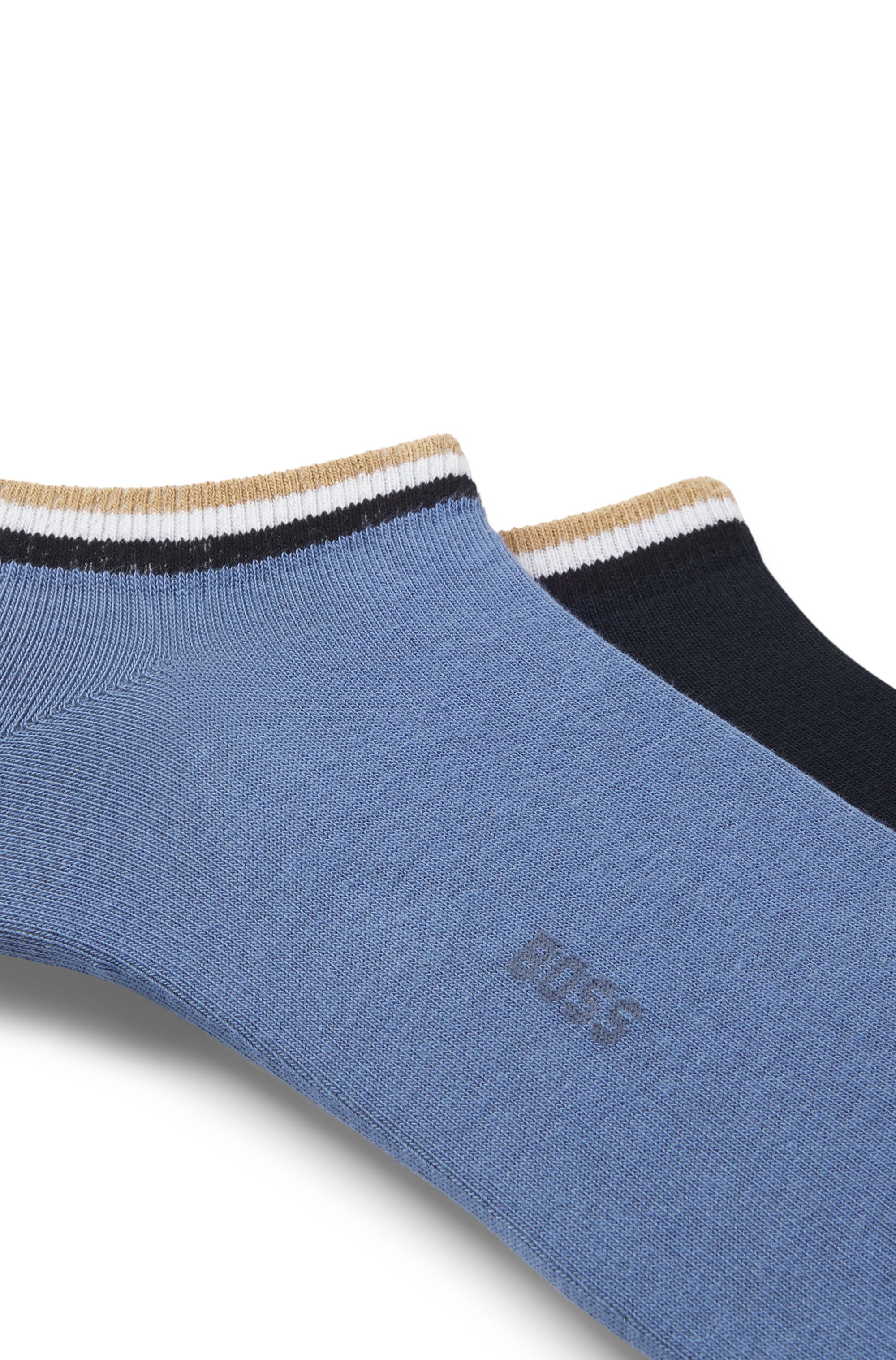Two-pack of ankle socks with signature-stripe cuffs