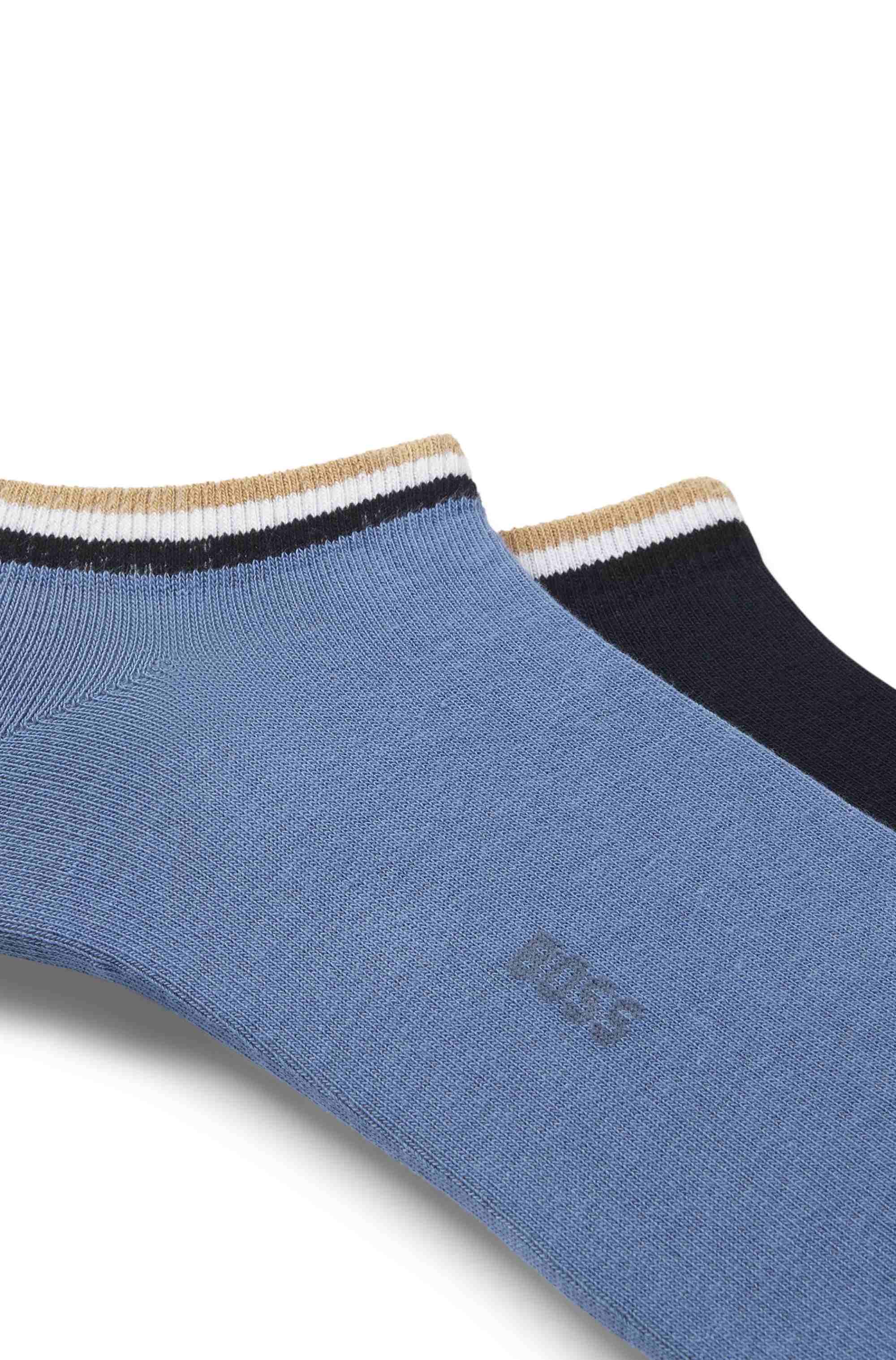 Two-pack of ankle socks with signature-stripe cuffs