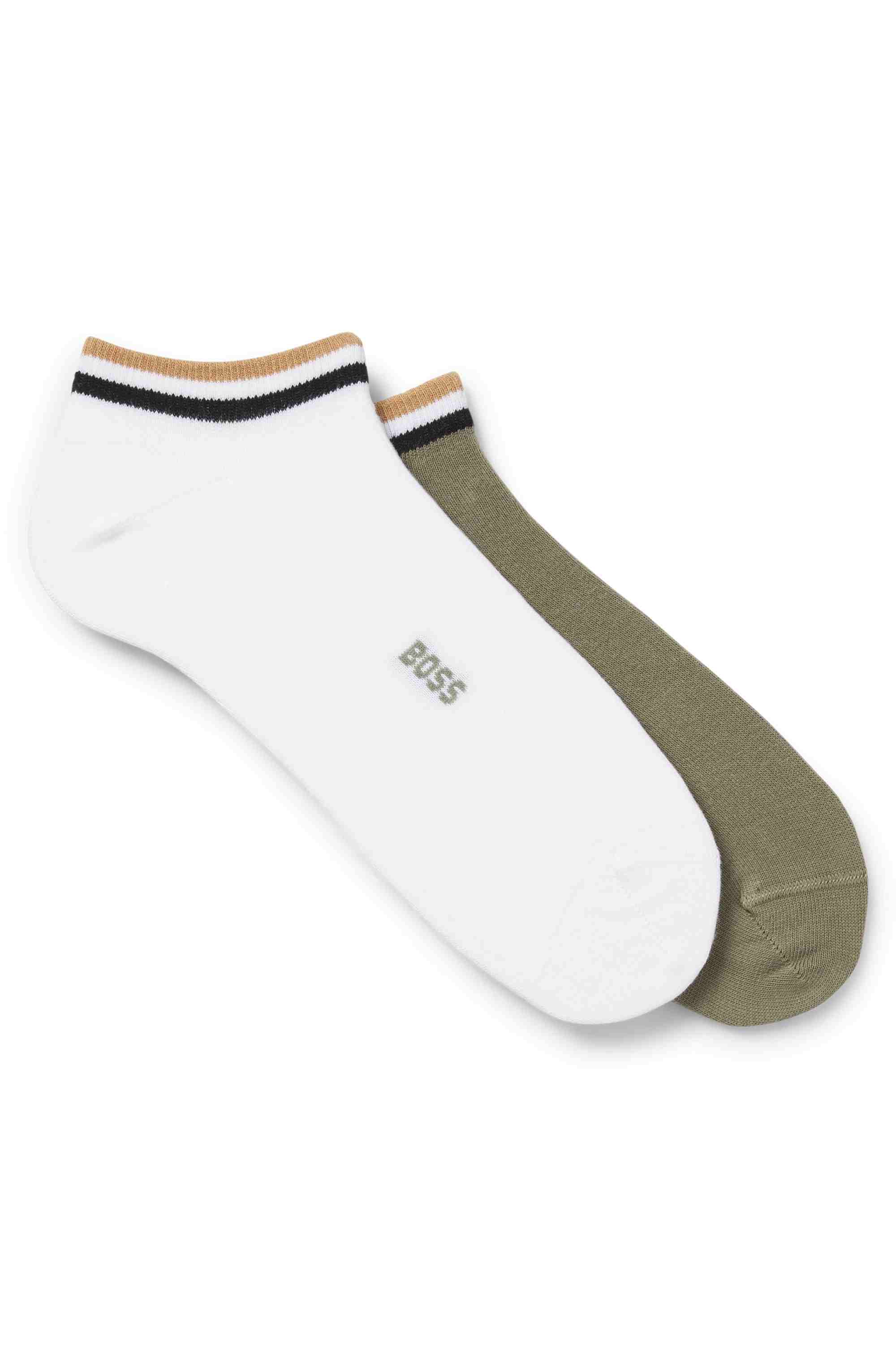 Two-pack of ankle socks with signature-stripe cuffs