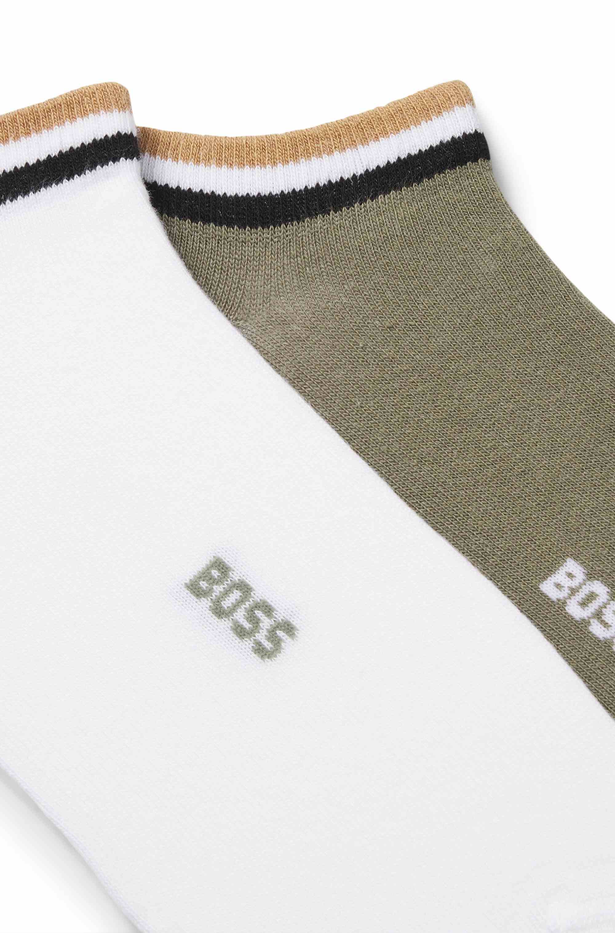 Two-pack of ankle socks with signature-stripe cuffs
