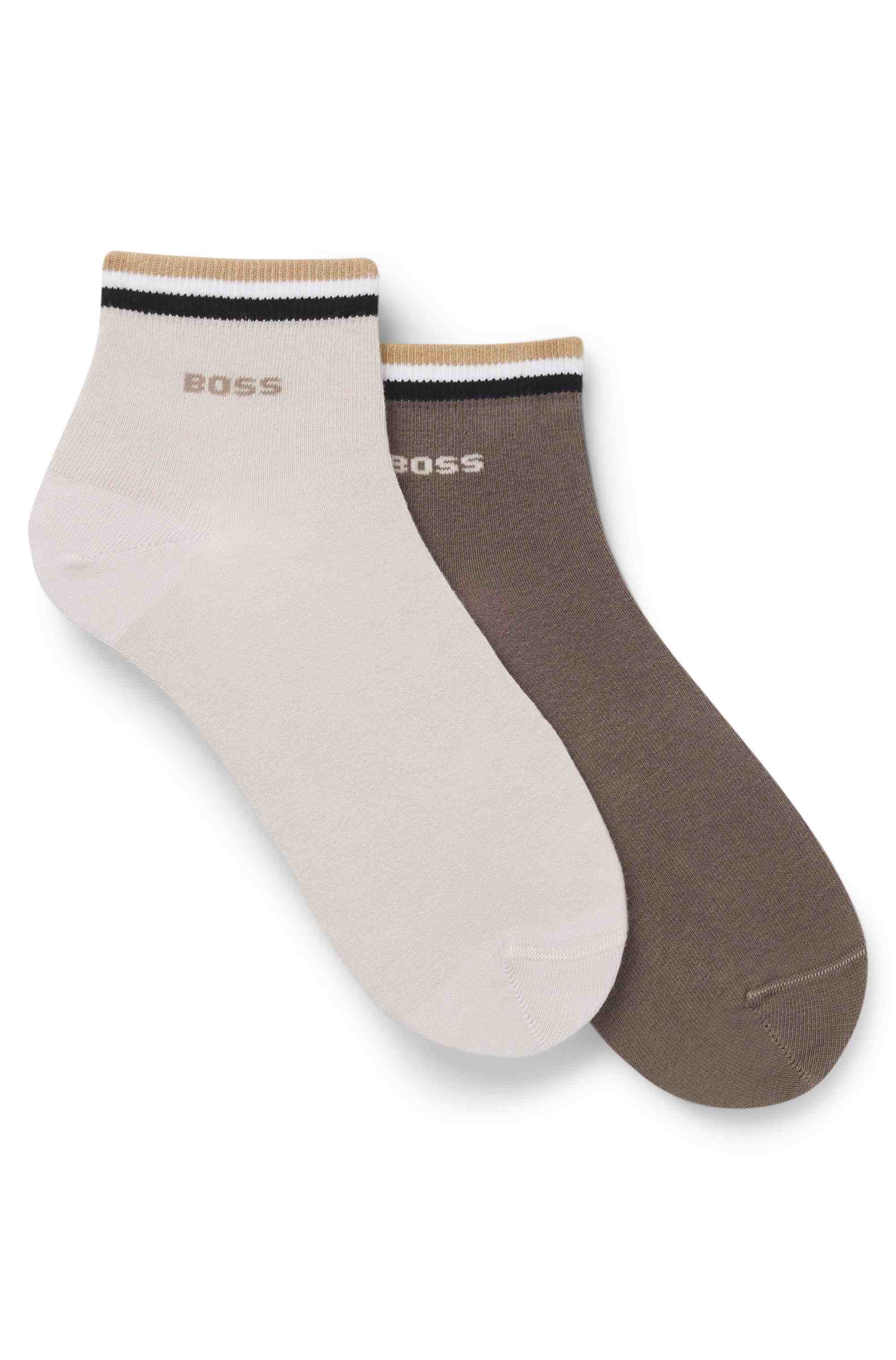 Two-pack of short socks with signature-stripe cuffs