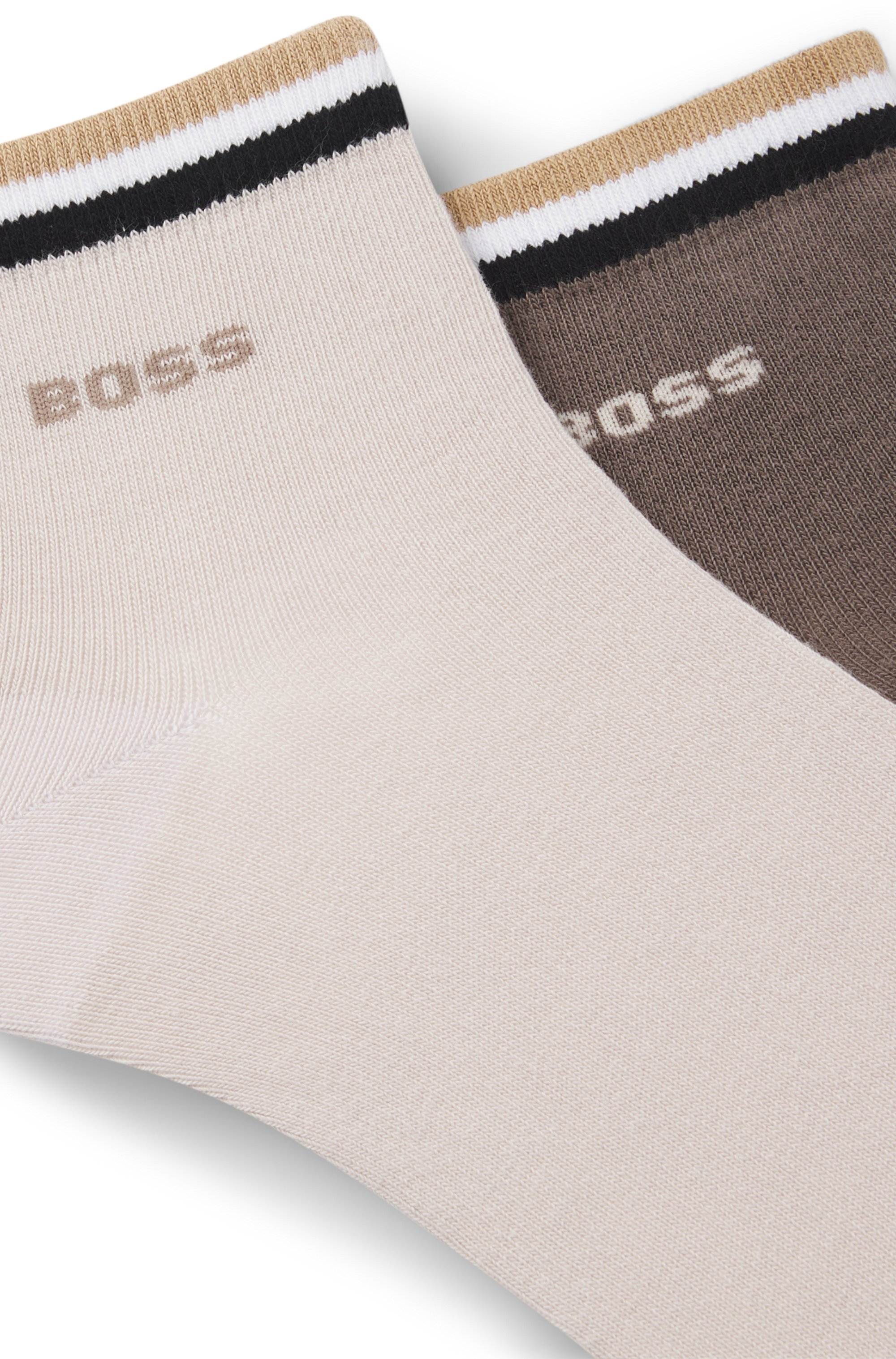 Two-pack of short socks with signature-stripe cuffs