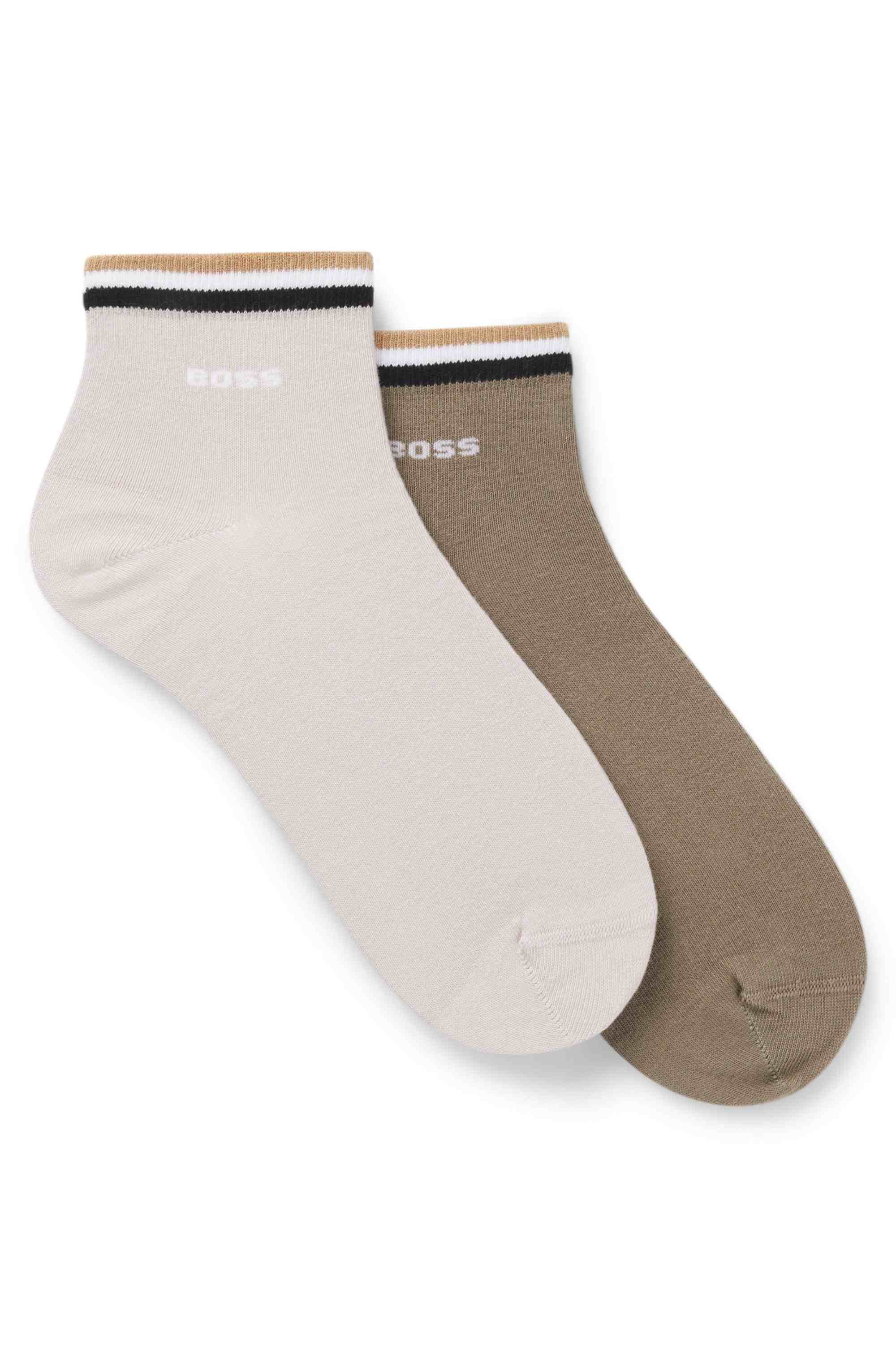 Two-pack of short socks with signature-stripe cuffs
