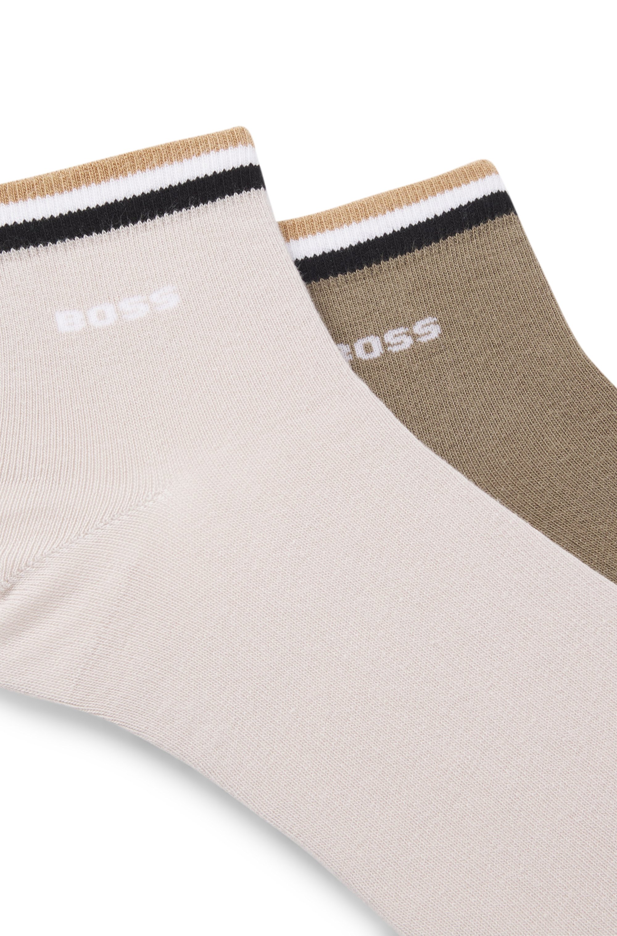 Two-pack of short socks with signature-stripe cuffs