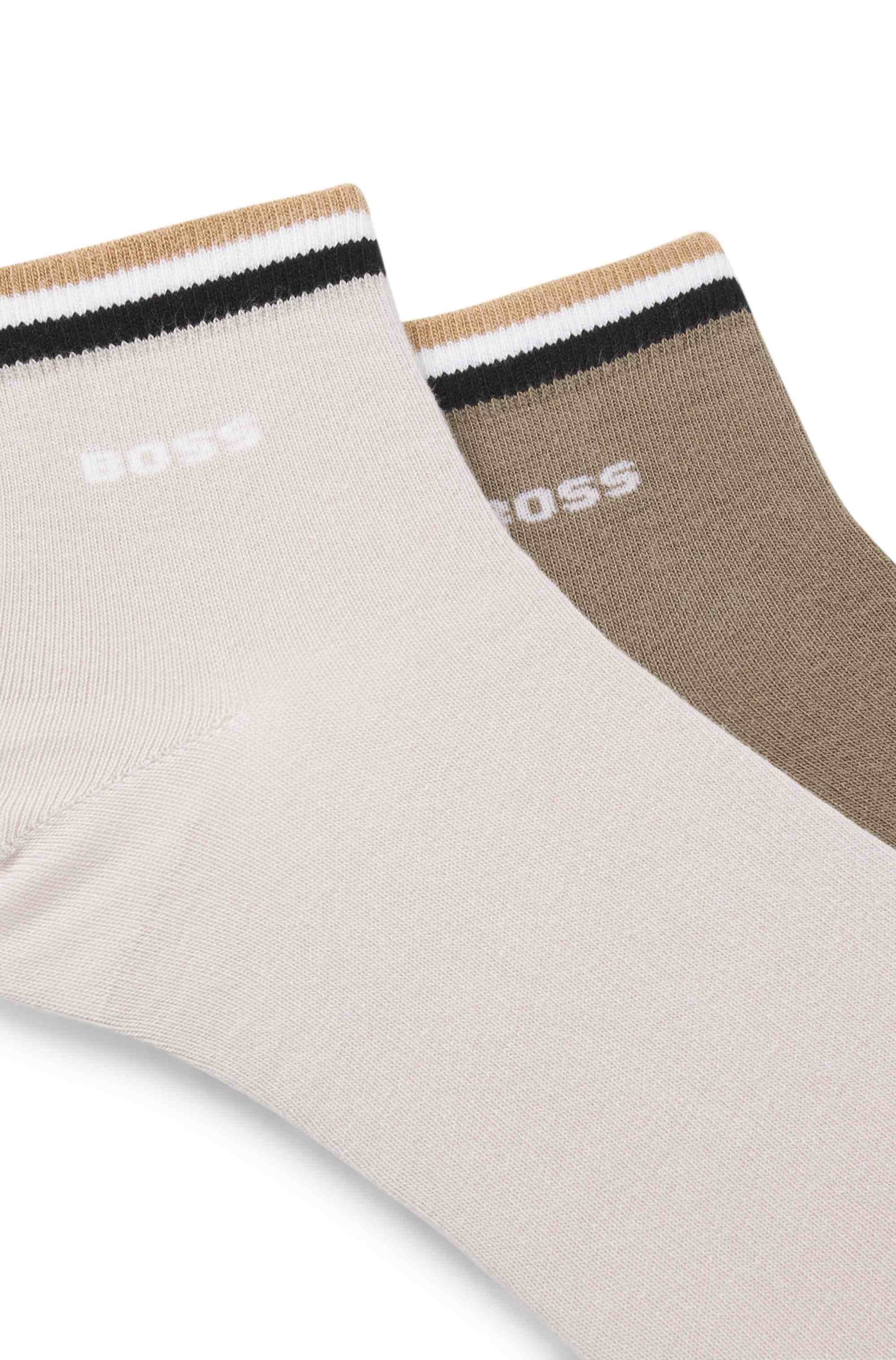 Two-pack of short socks with signature-stripe cuffs