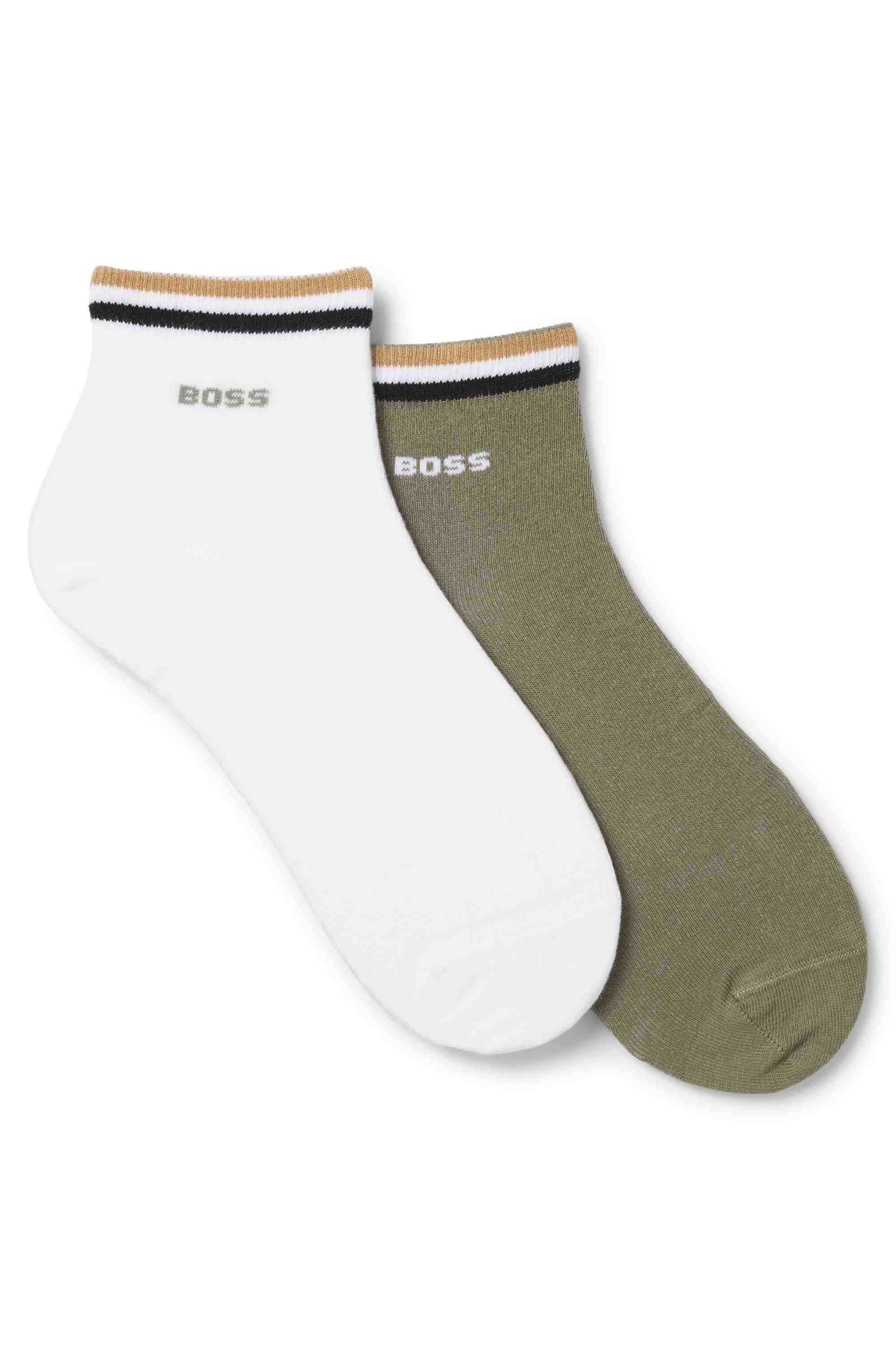 Two-pack of short socks with signature-stripe cuffs
