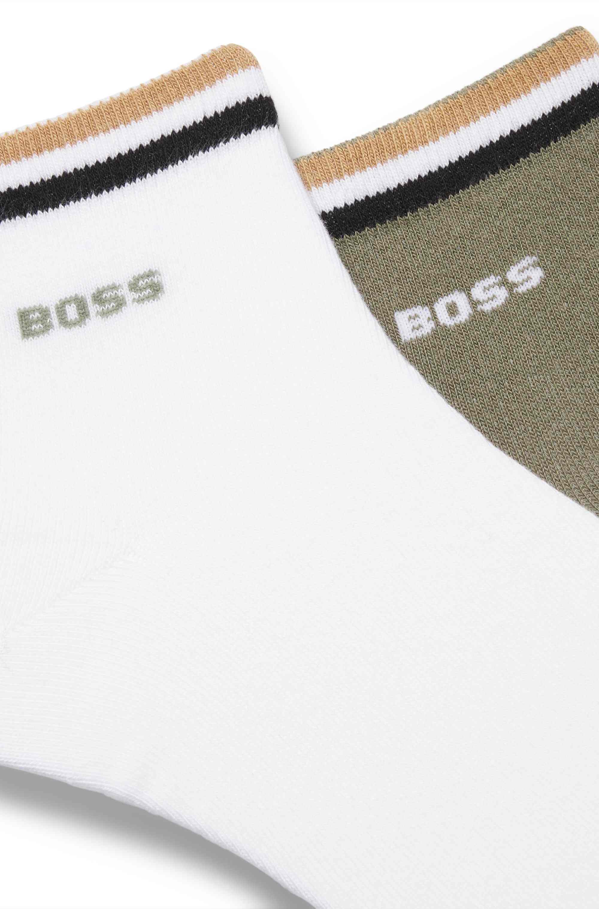 Two-pack of short socks with signature-stripe cuffs