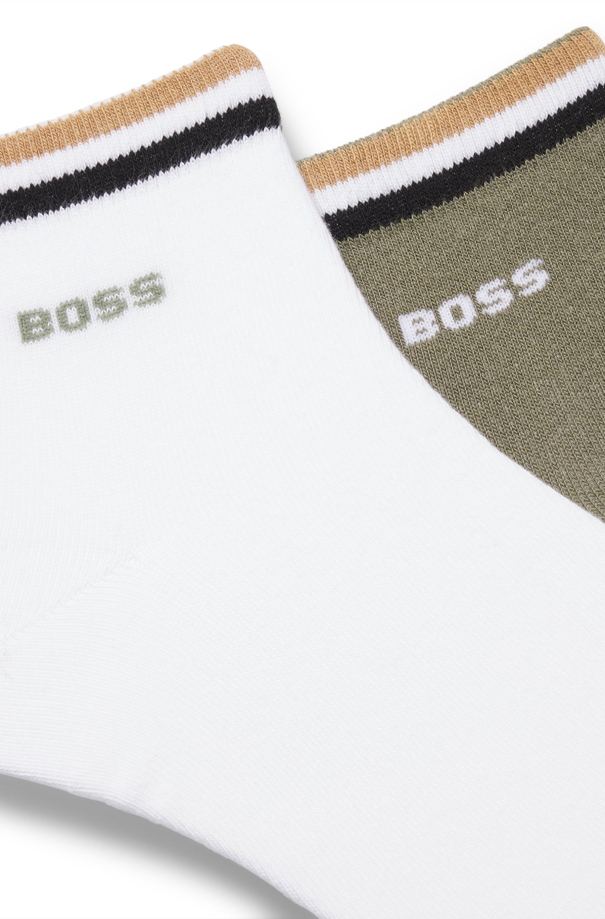Two-pack of short socks with signature-stripe cuffs