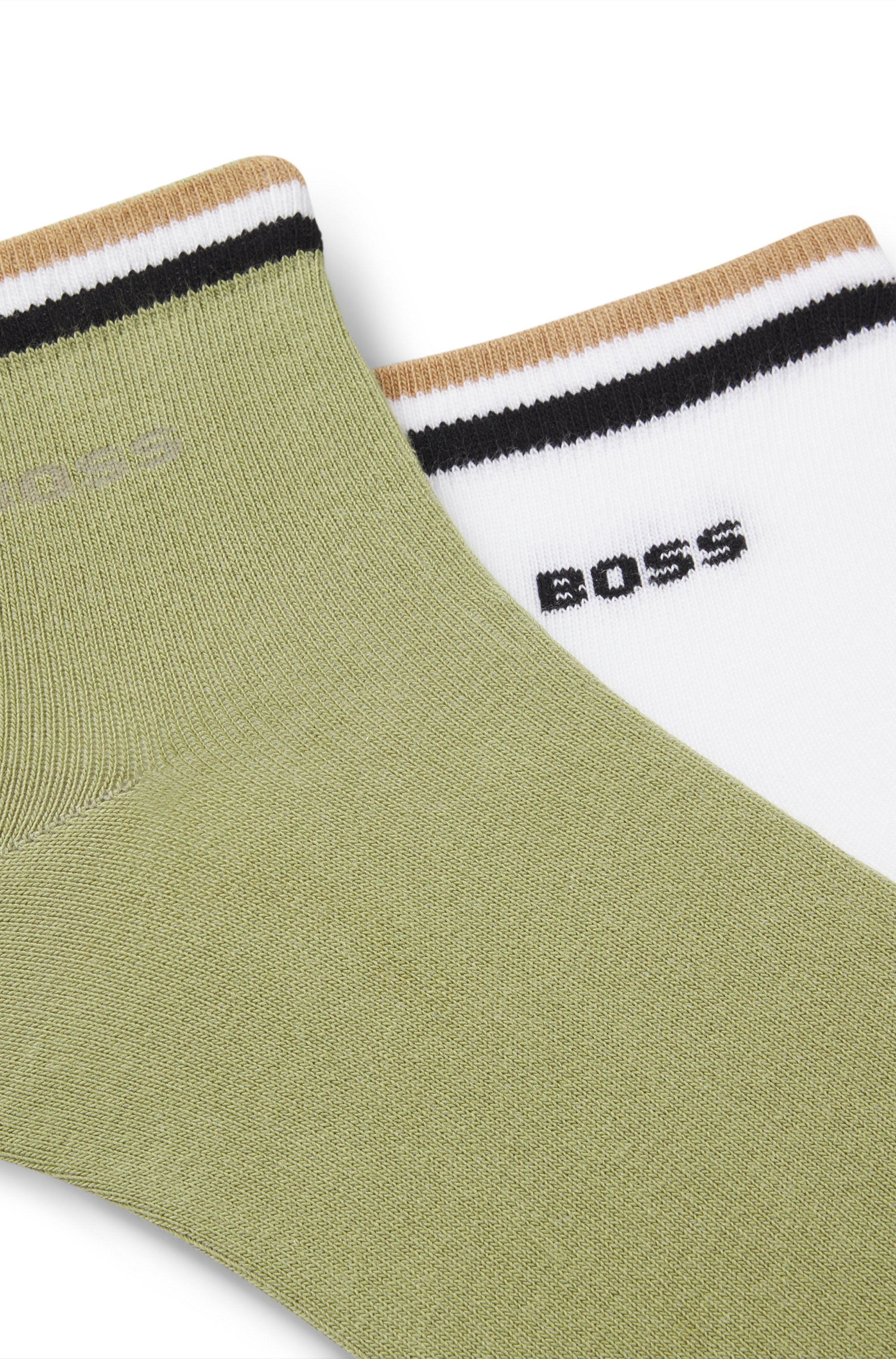 Two-pack of short socks with signature-stripe cuffs