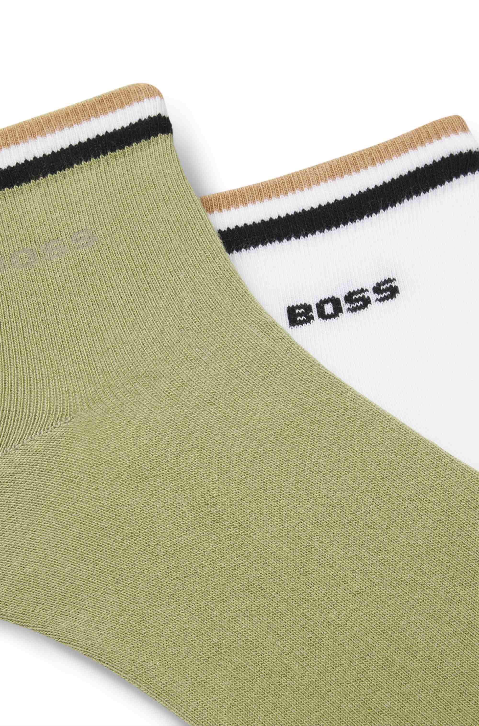 Two-pack of short socks with signature-stripe cuffs
