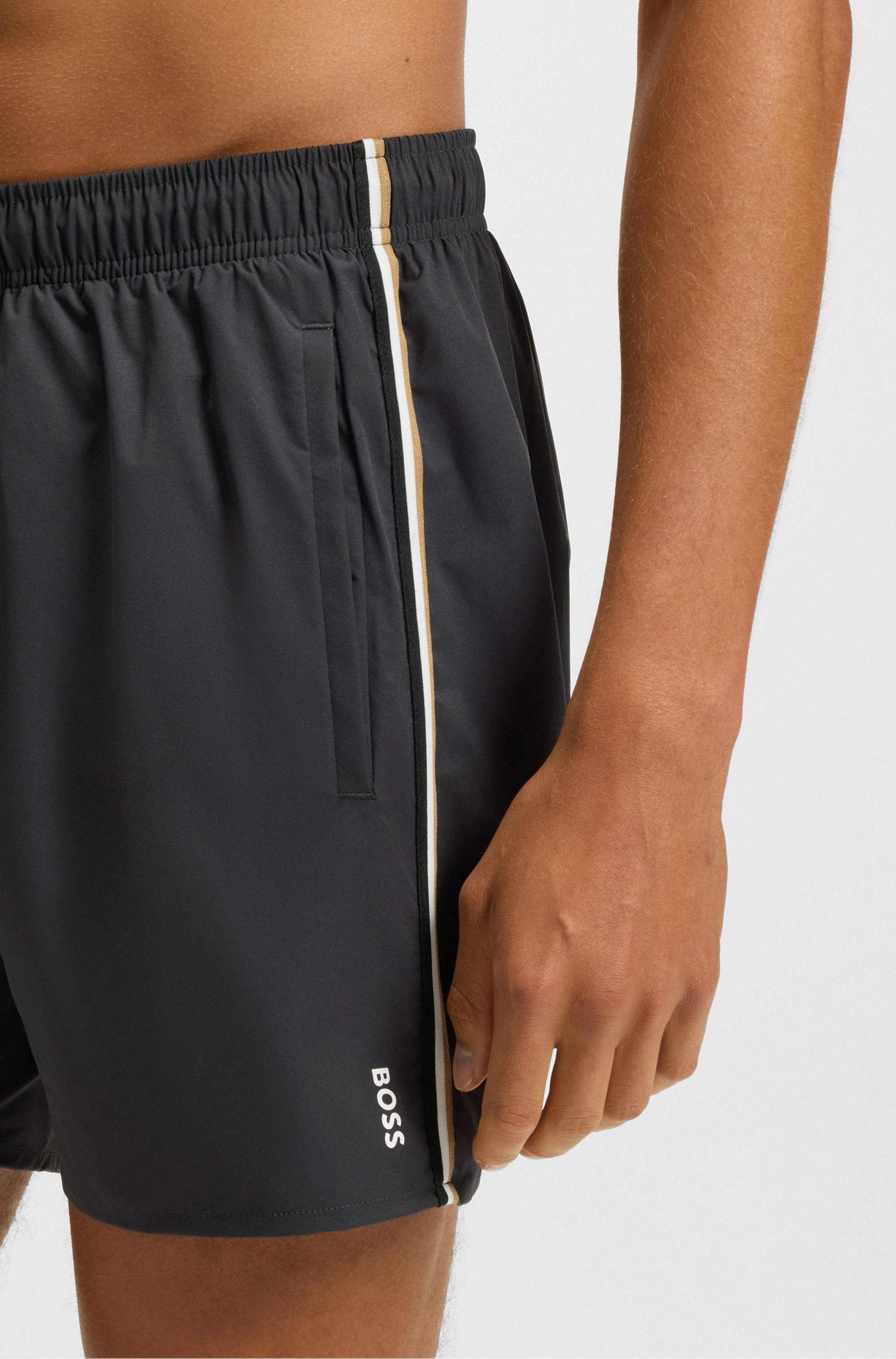 Swim shorts with signature stripe and logo