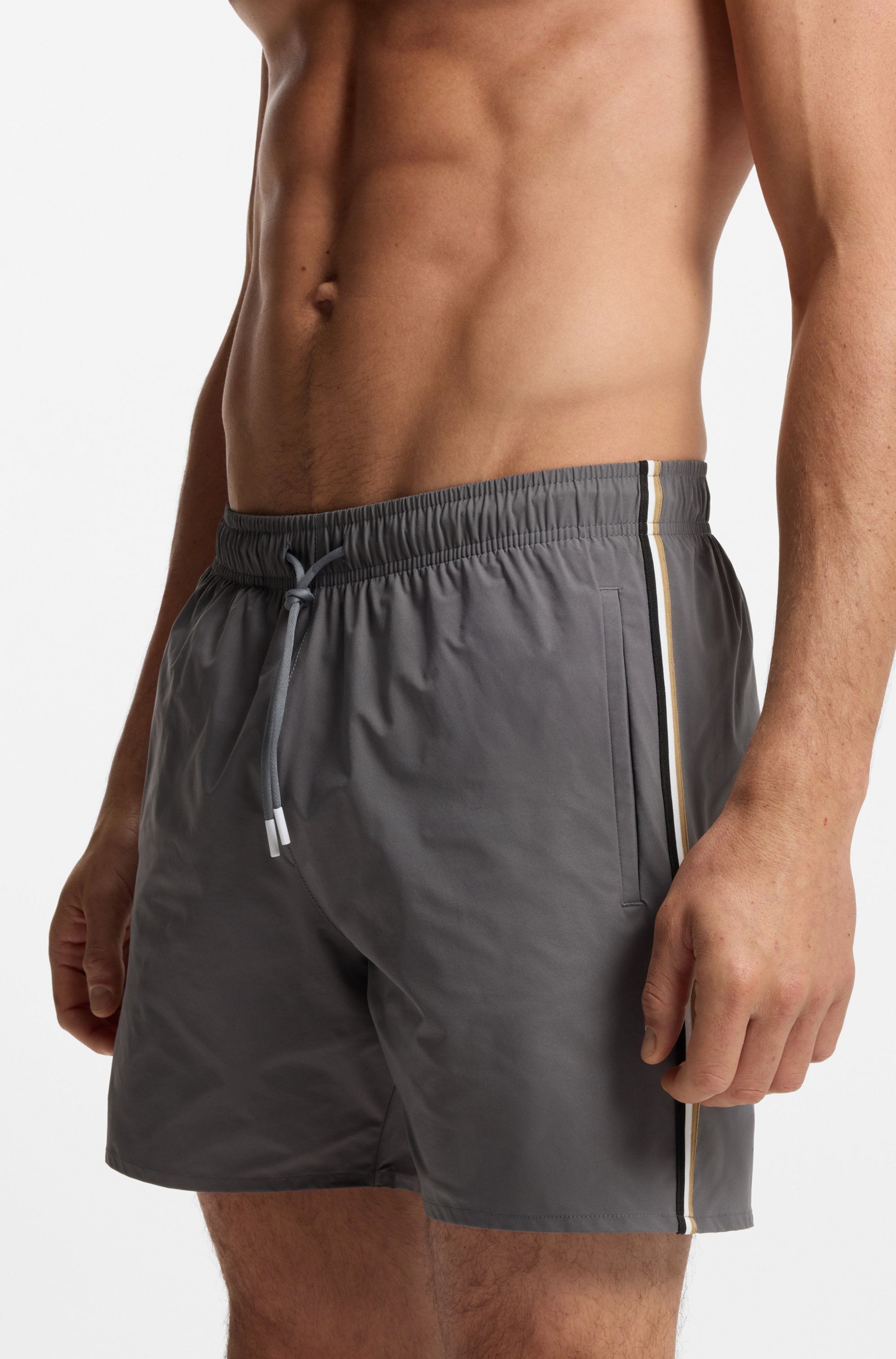 Swim shorts with signature stripe and logo