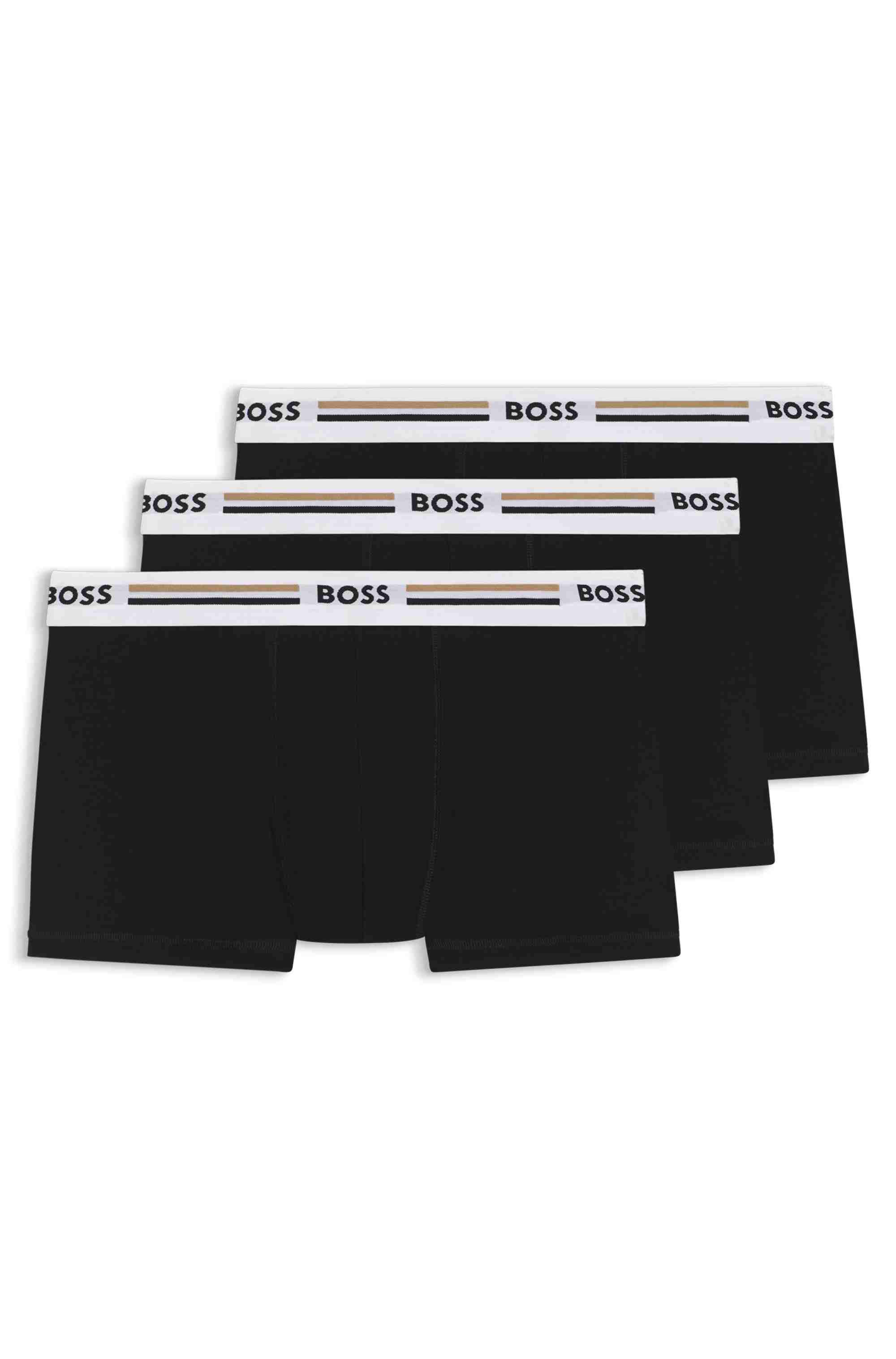 Three-pack of stretch trunks with signature-stripe waistbands