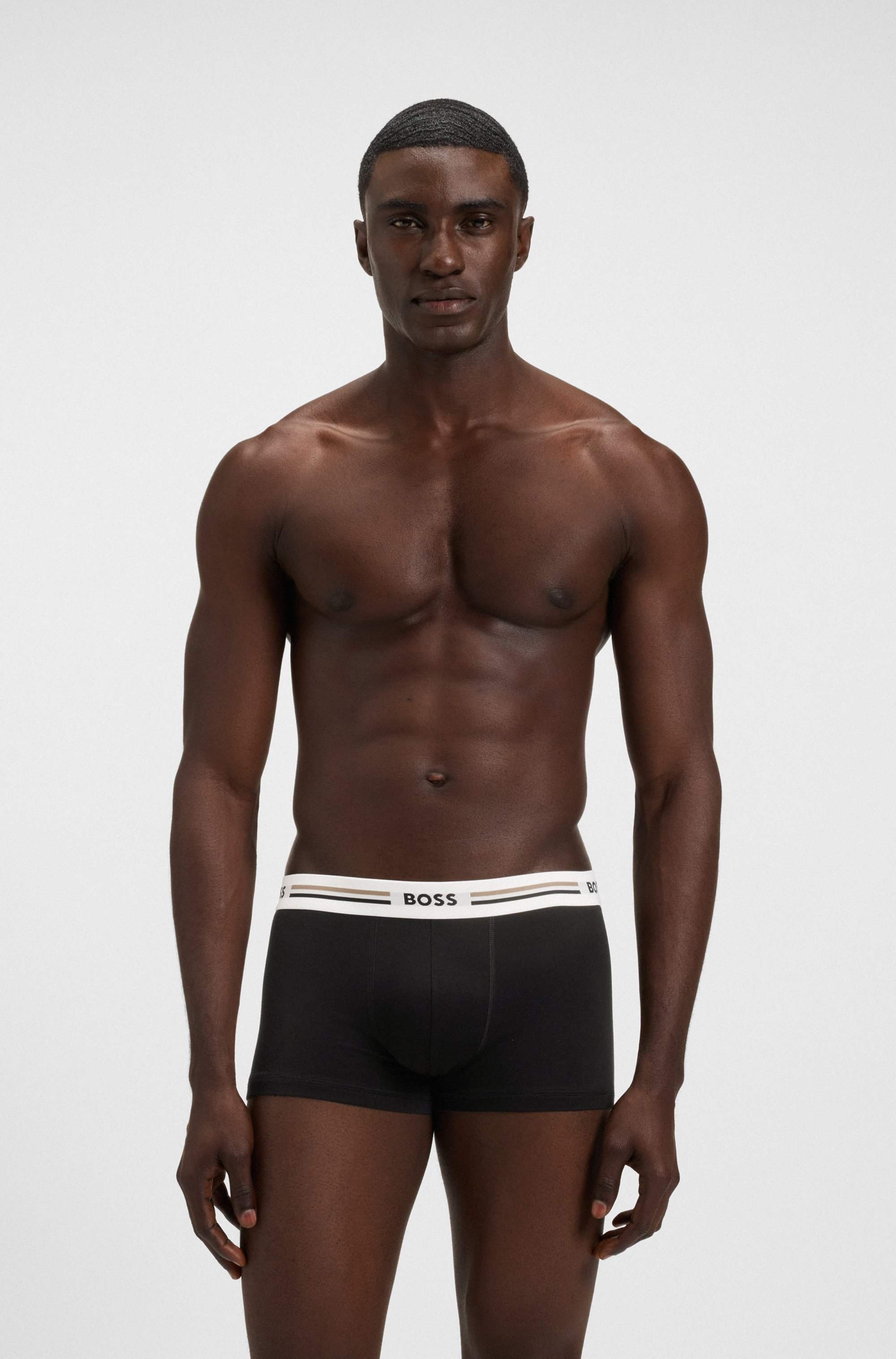 Three-pack of stretch trunks with signature-stripe waistbands