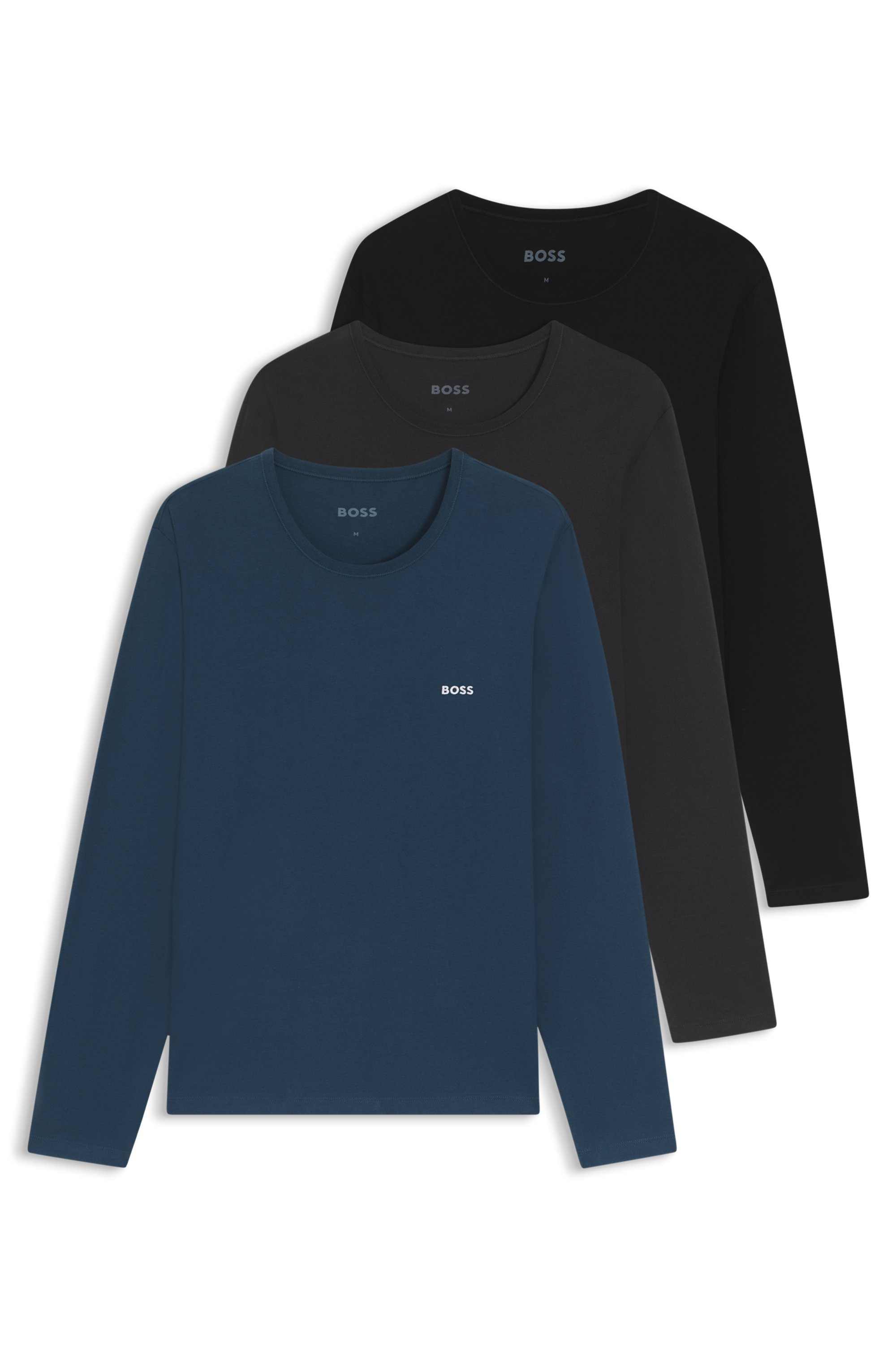 Long-sleeve cotton top with embroidered logo