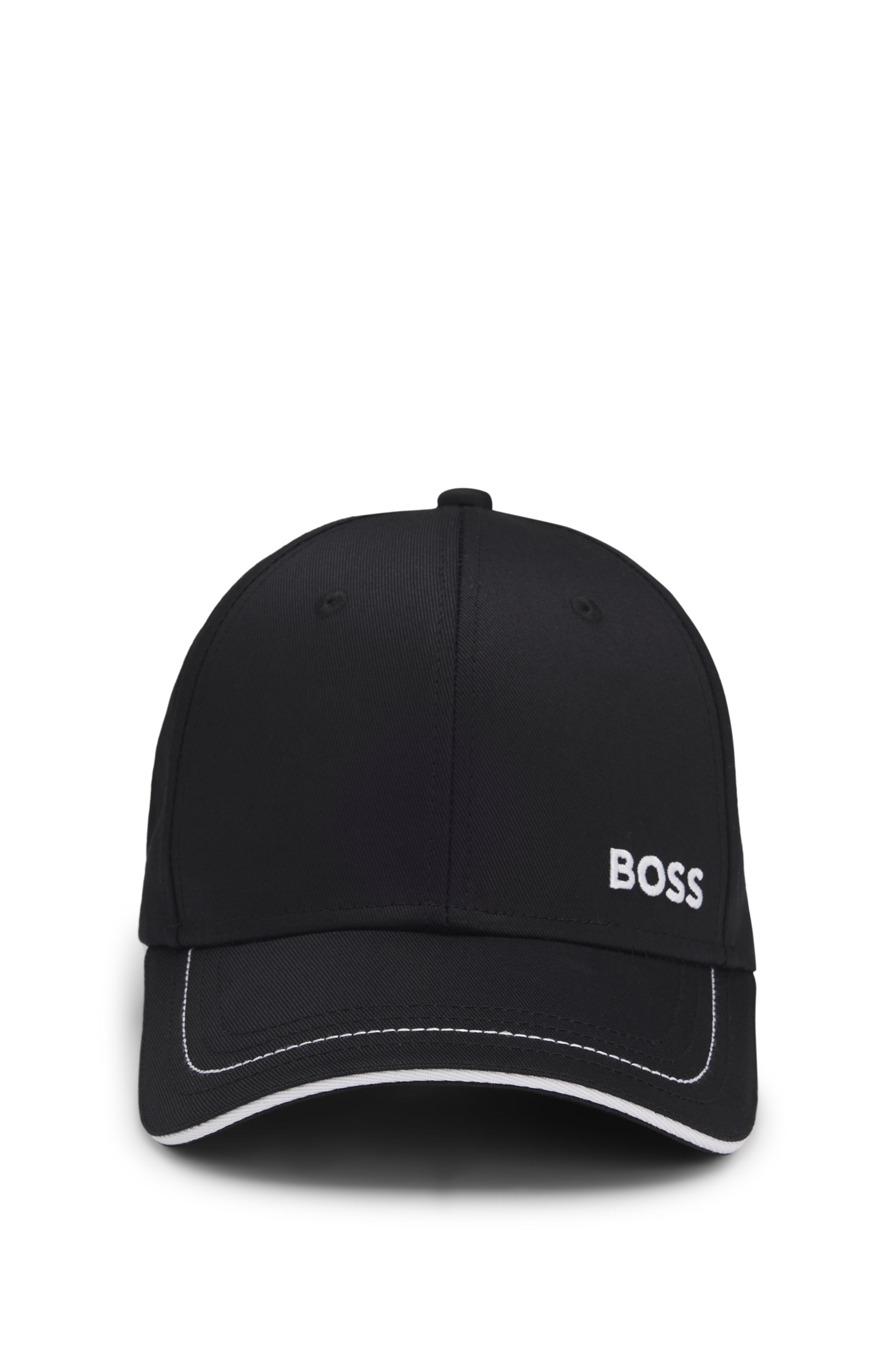 Cotton-twill cap with contrast trims and embroidered logo