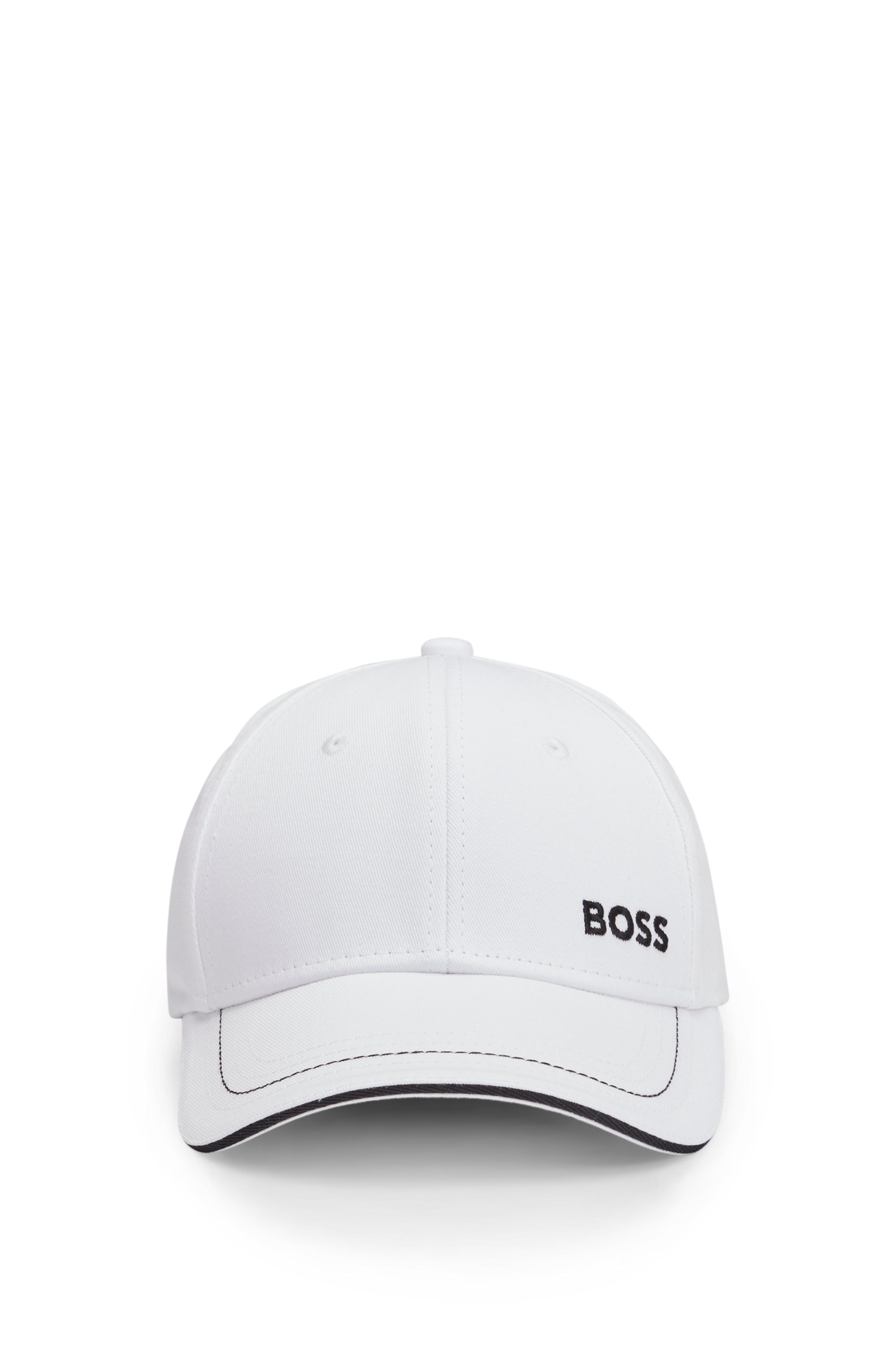Cotton-twill cap with contrast trims and embroidered logo