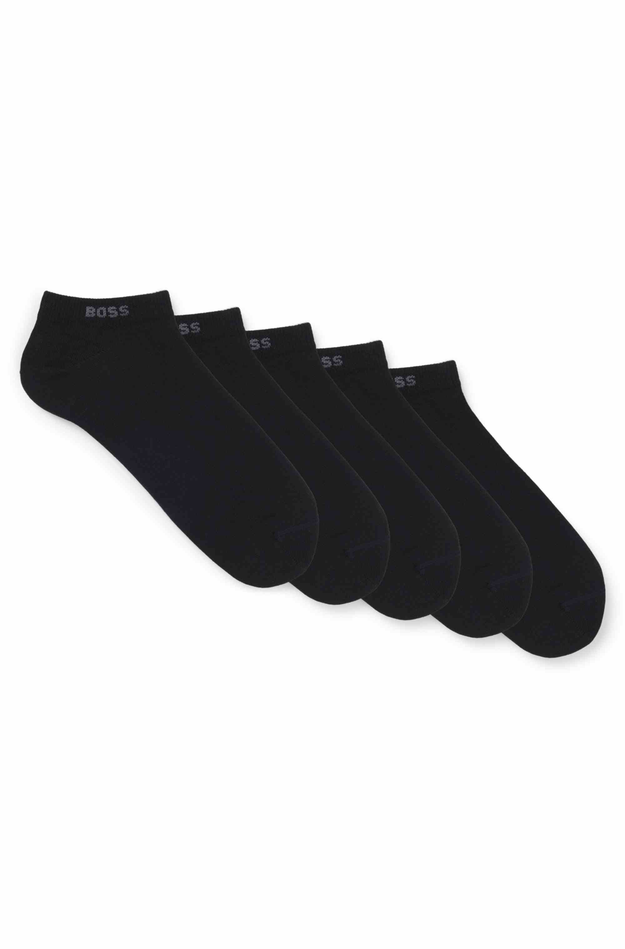 Five-pack of cotton-blend ankle socks with branding