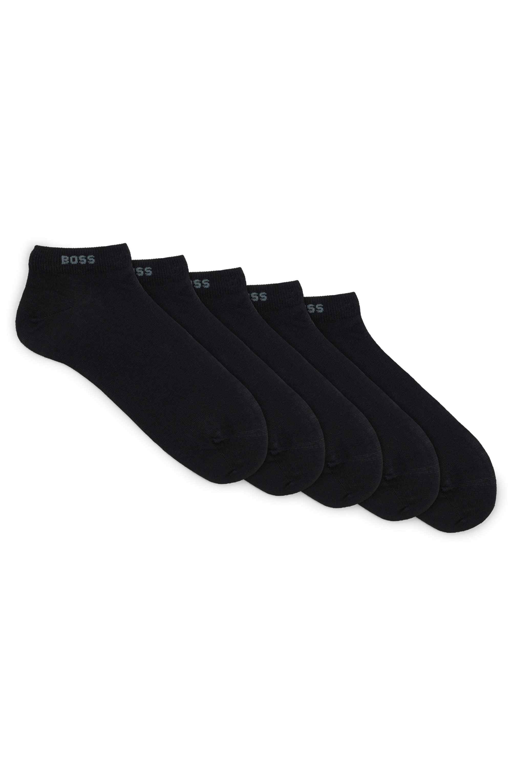 Five-pack of cotton-blend ankle socks with branding