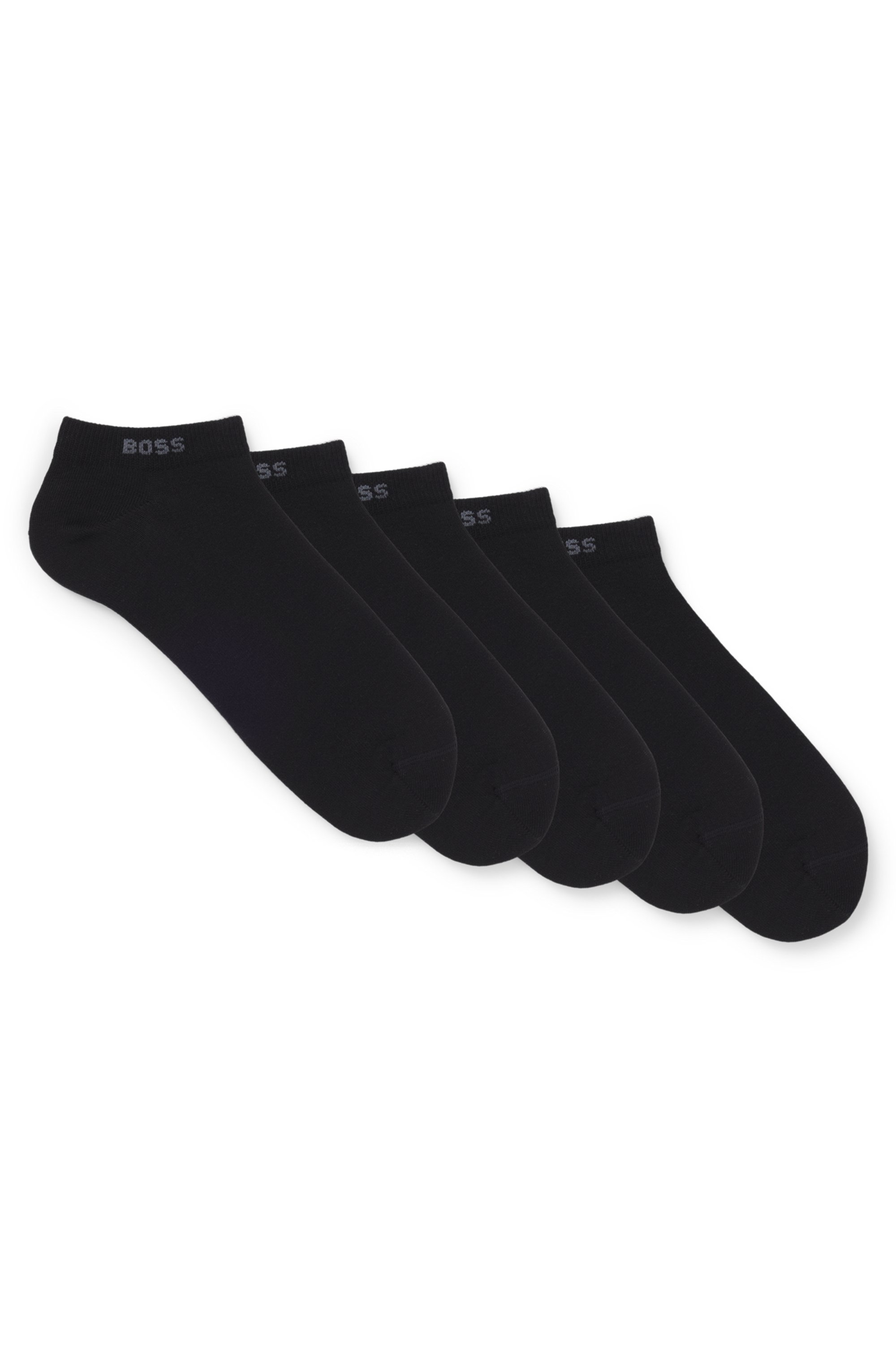 Five-pack of cotton-blend ankle socks with branding