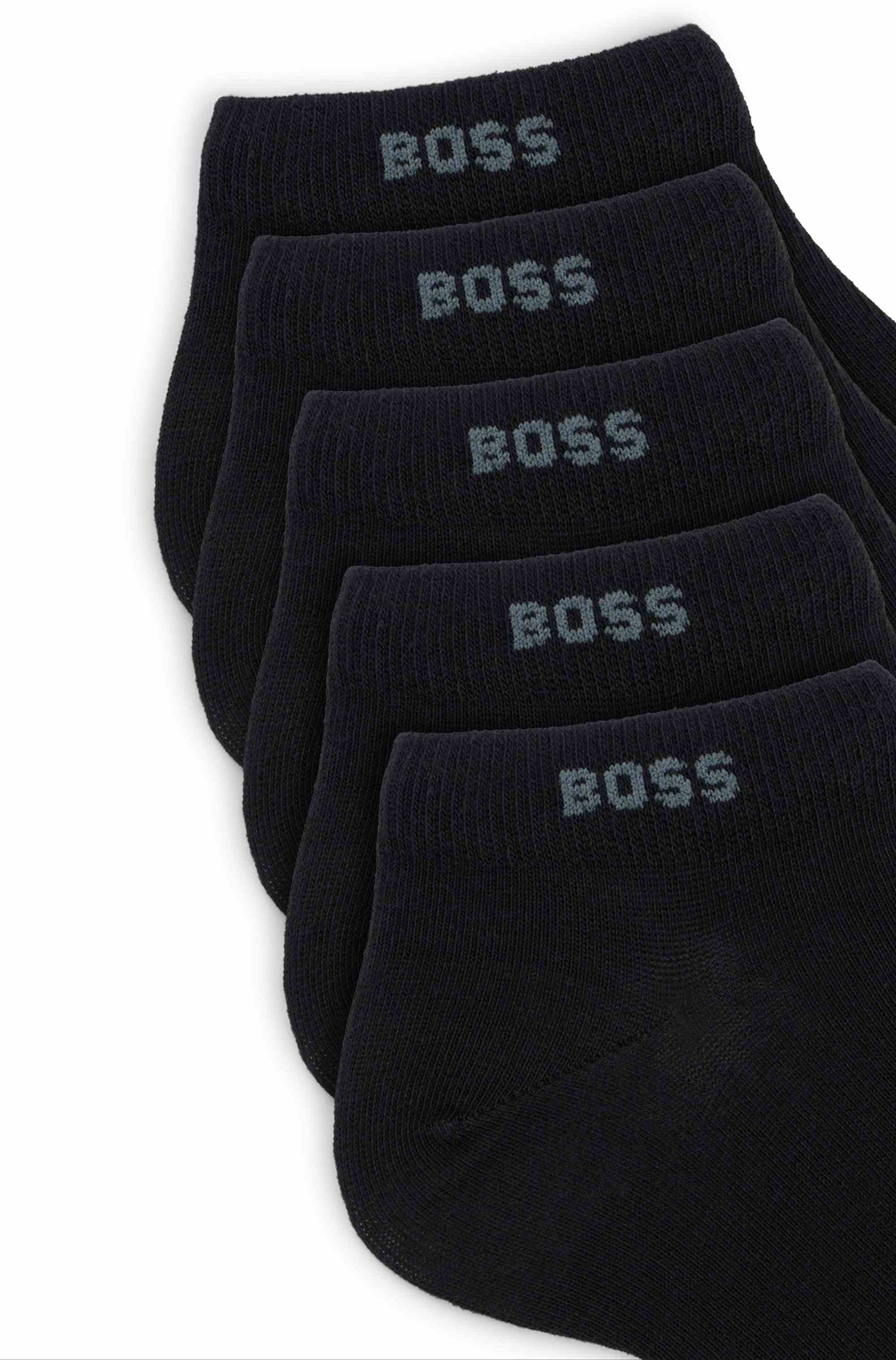Five-pack of cotton-blend ankle socks with branding