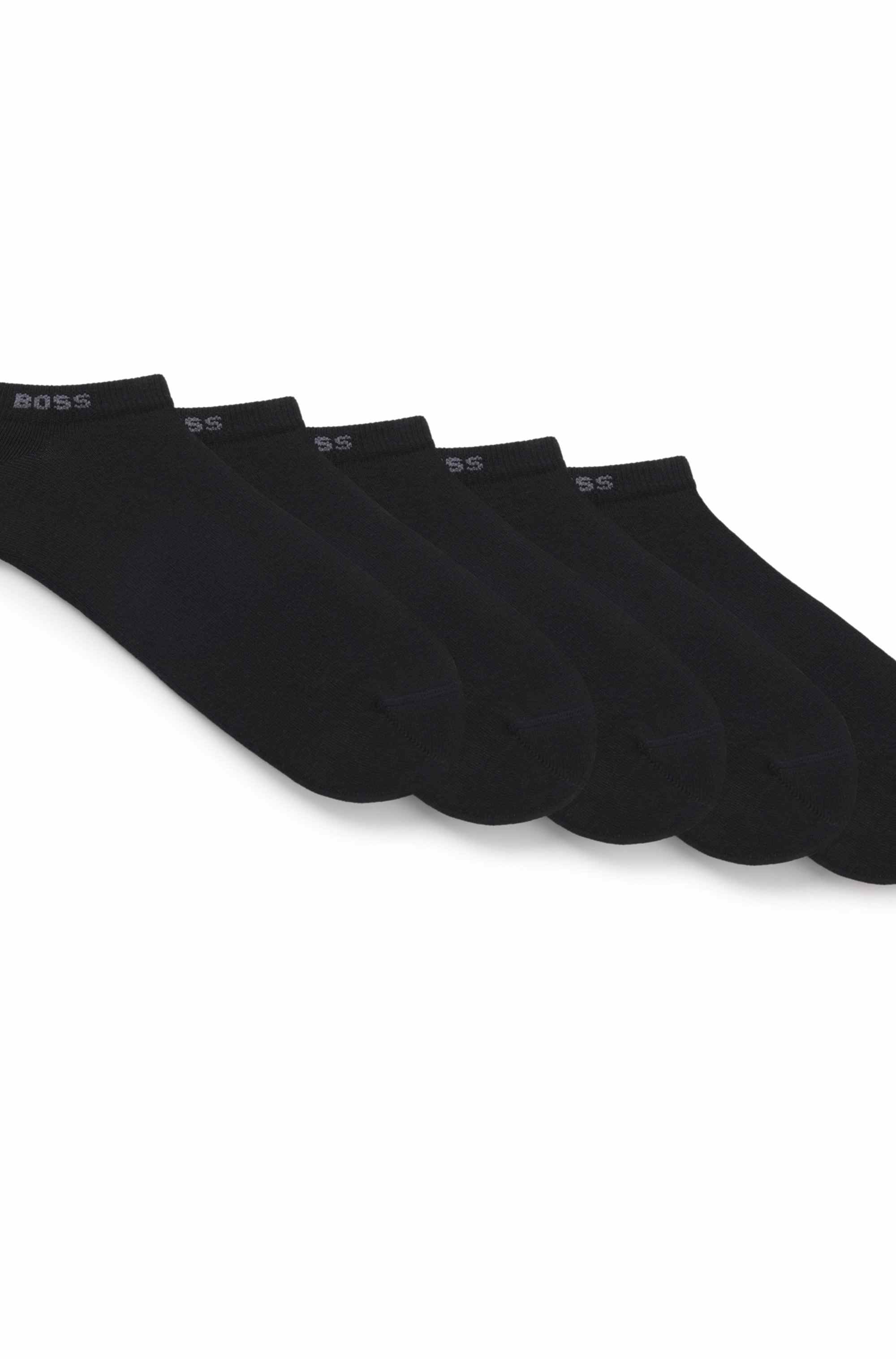 Five-pack of cotton-blend ankle socks with branding