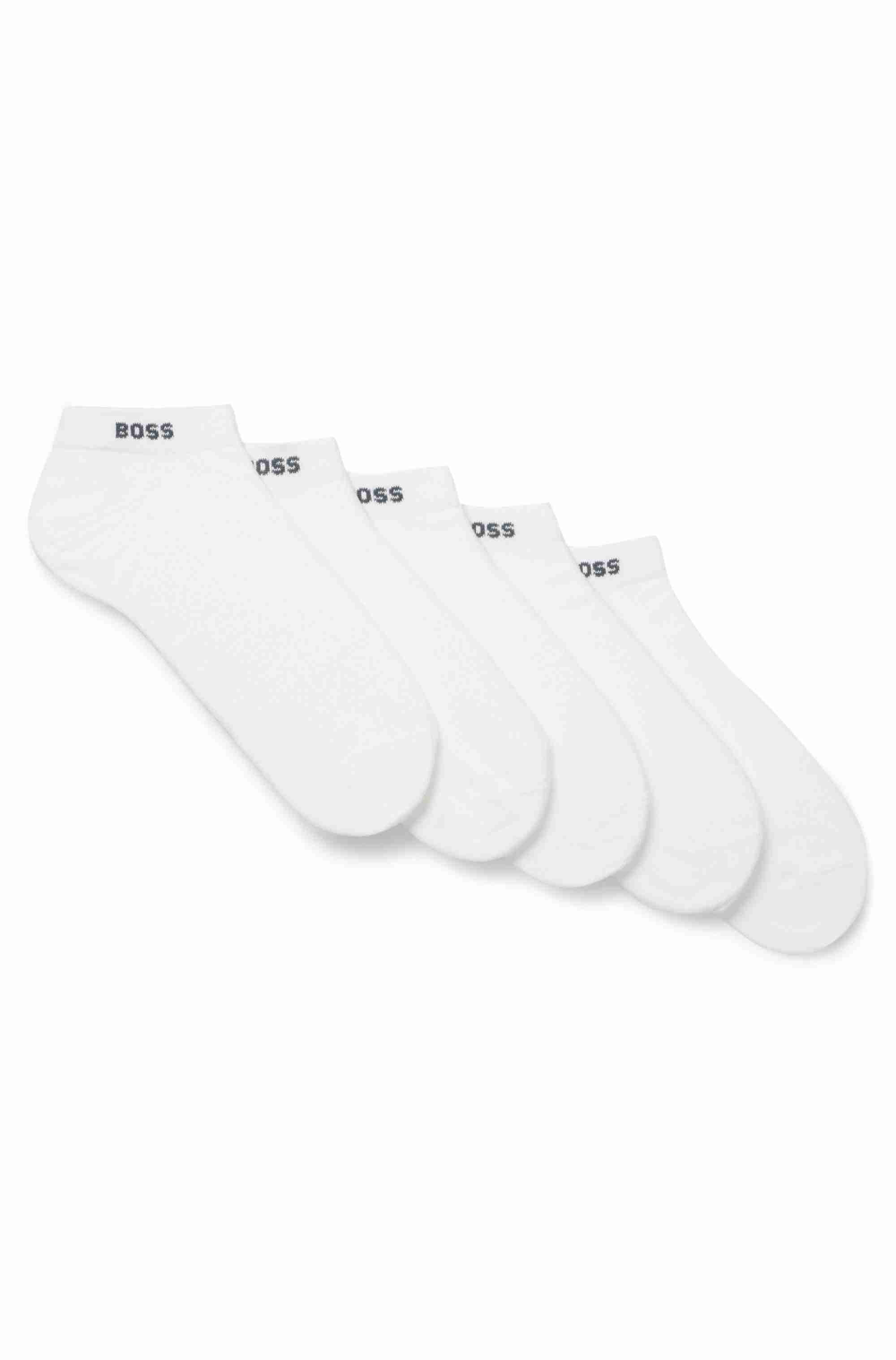 Five-pack of cotton-blend ankle socks with branding