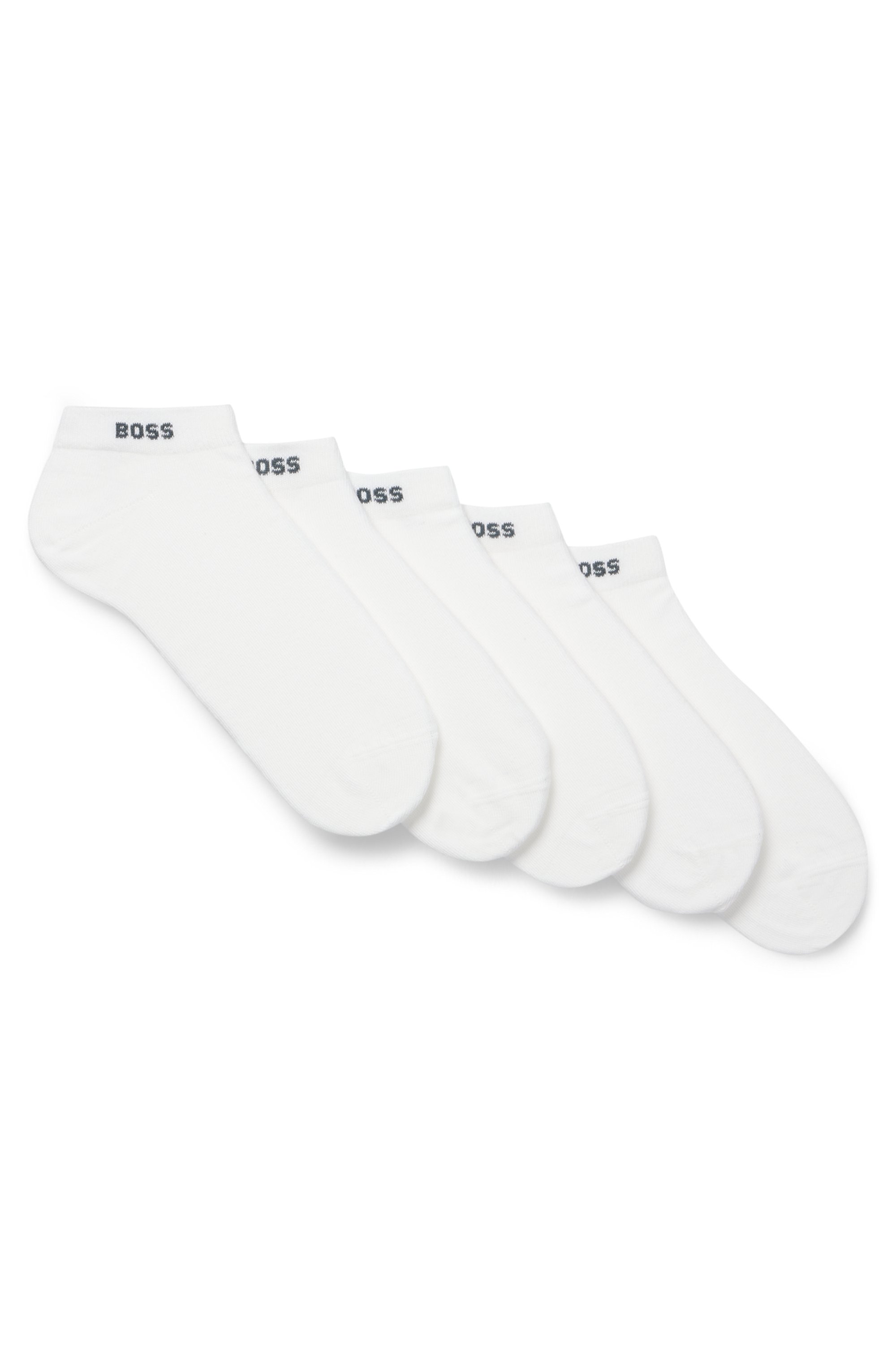 Five-pack of cotton-blend ankle socks with branding