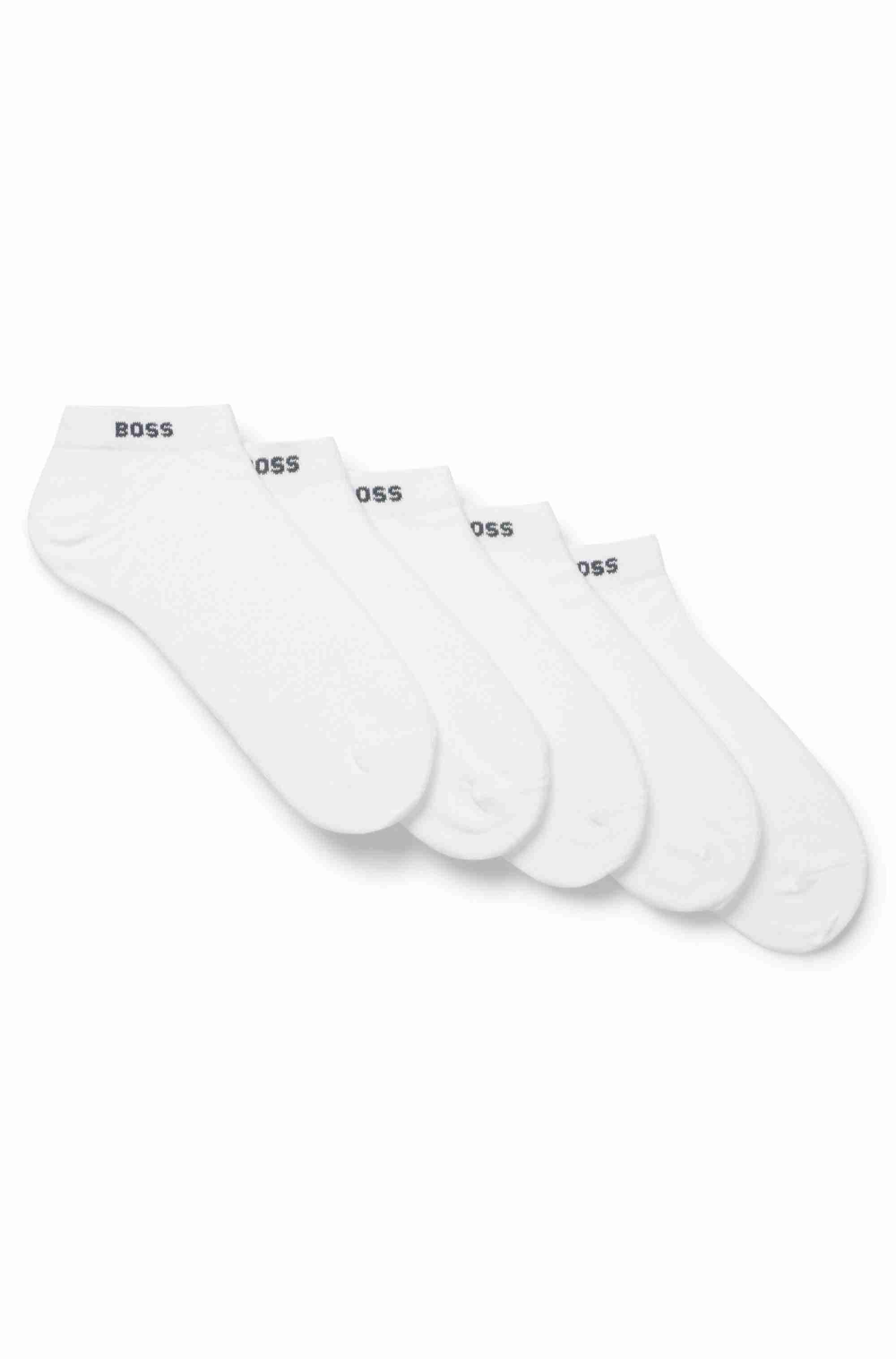 Five-pack of cotton-blend ankle socks with branding