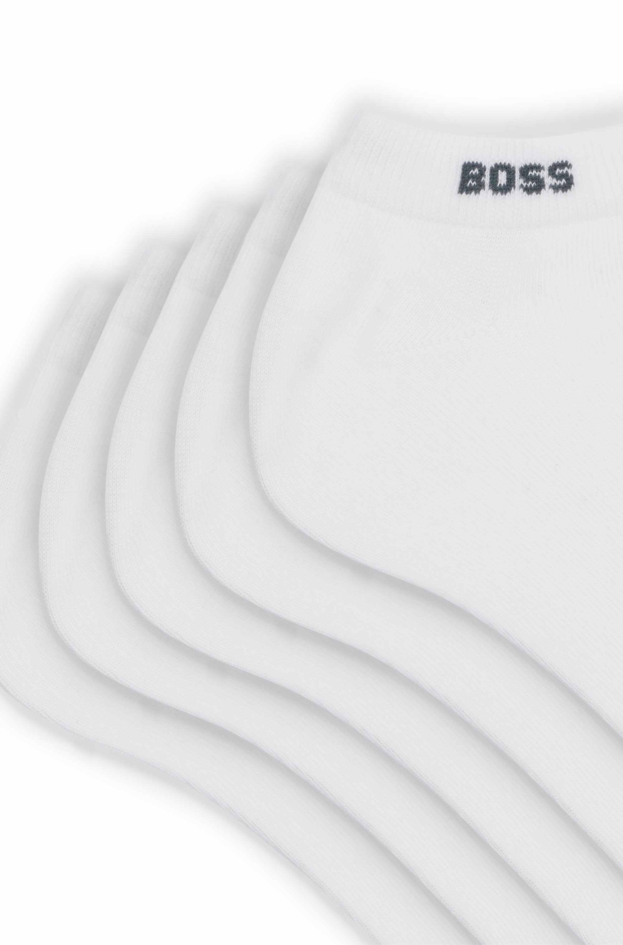Five-pack of cotton-blend ankle socks with branding