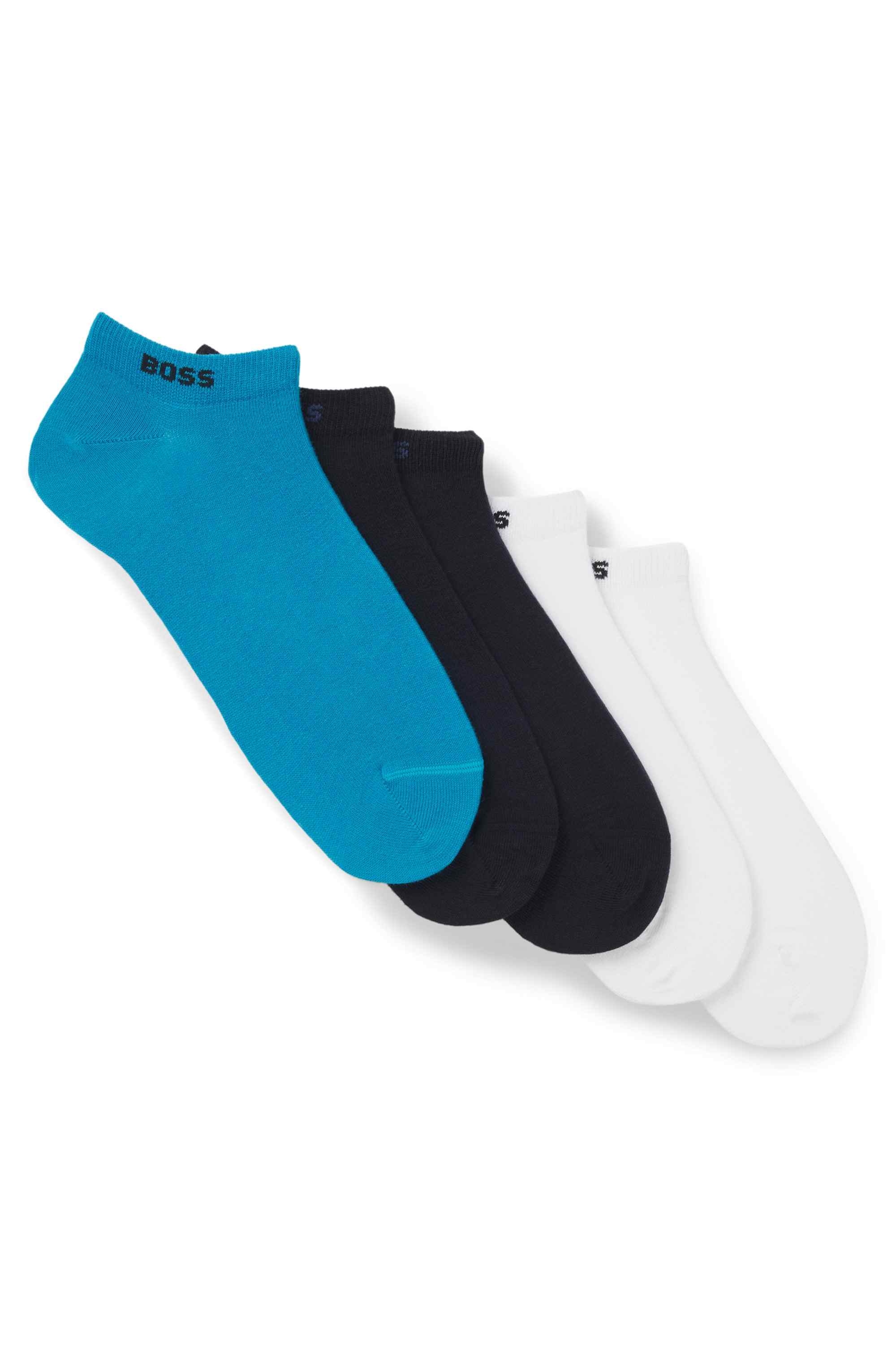 Five-pack of cotton-blend ankle socks with branding