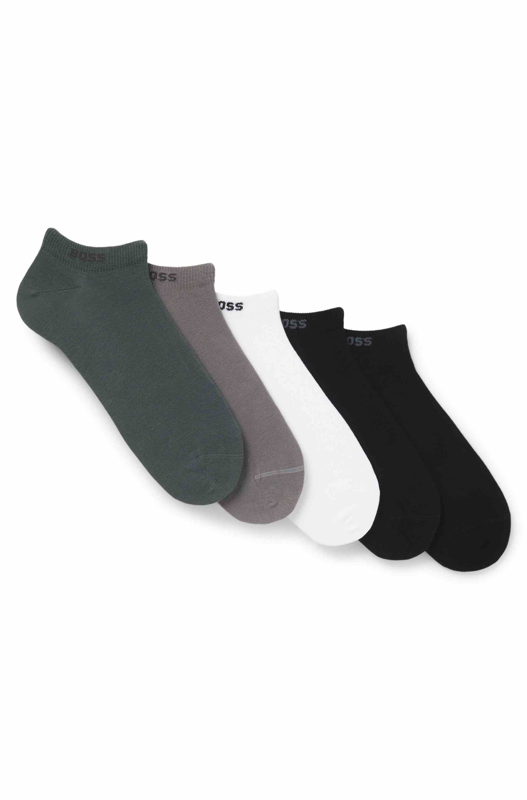 Five-pack of cotton-blend ankle socks with branding