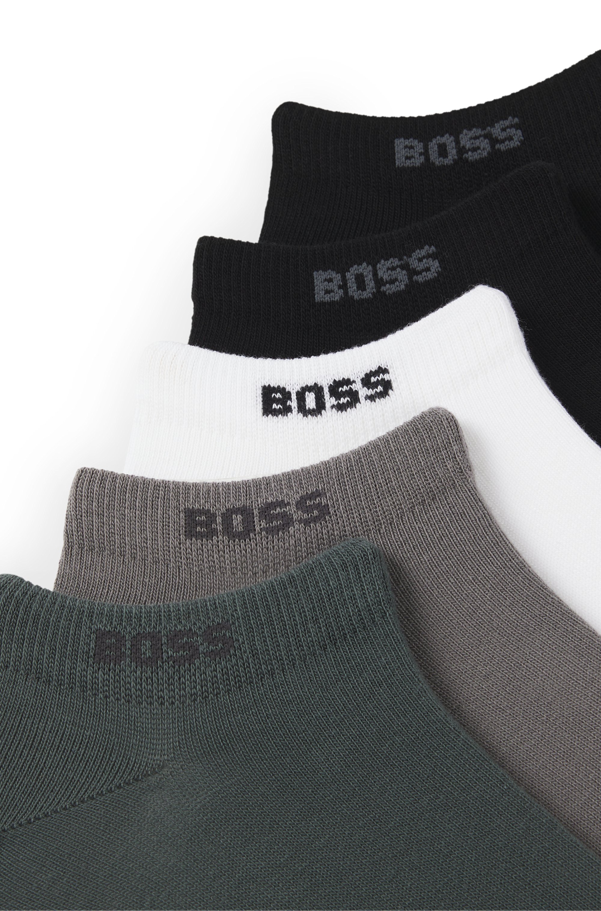 Five-pack of cotton-blend ankle socks with branding