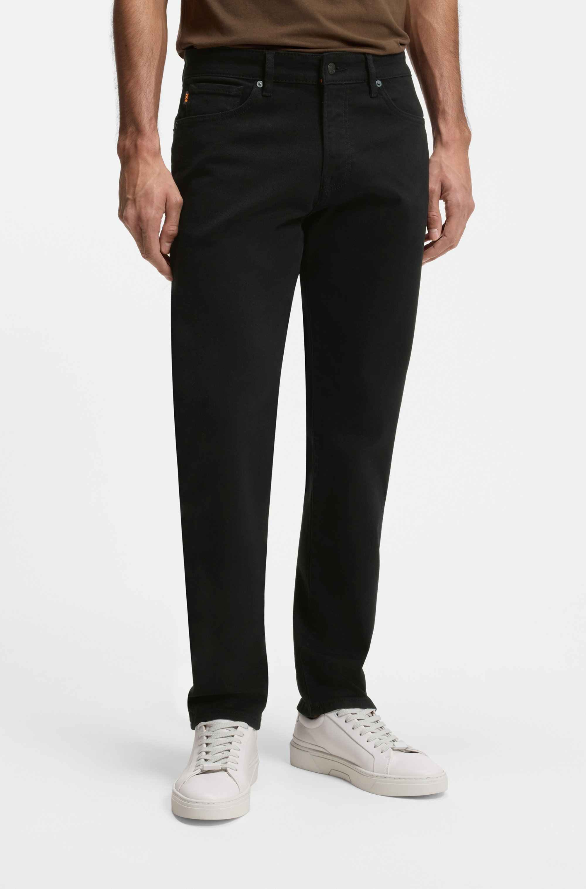 Maine Regular-fit jeans in stay-black comfort-stretch denim