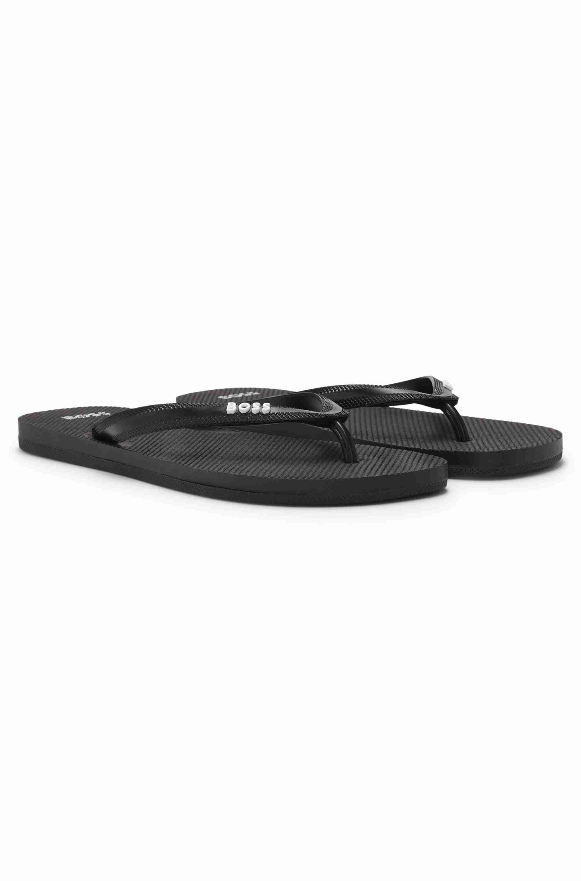 Italian-made flip-flops with contrast logo detail
