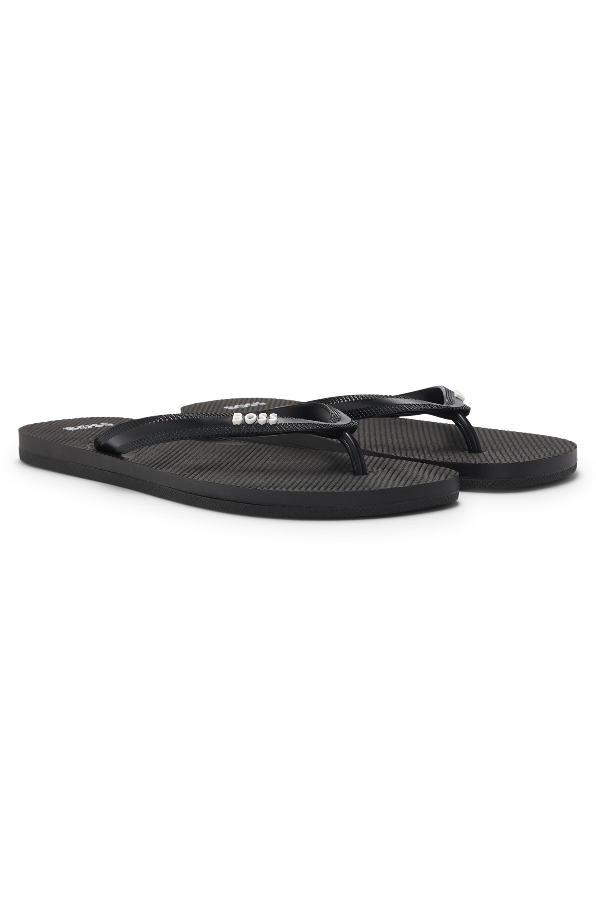 Italian-made flip-flops with contrast logo detail