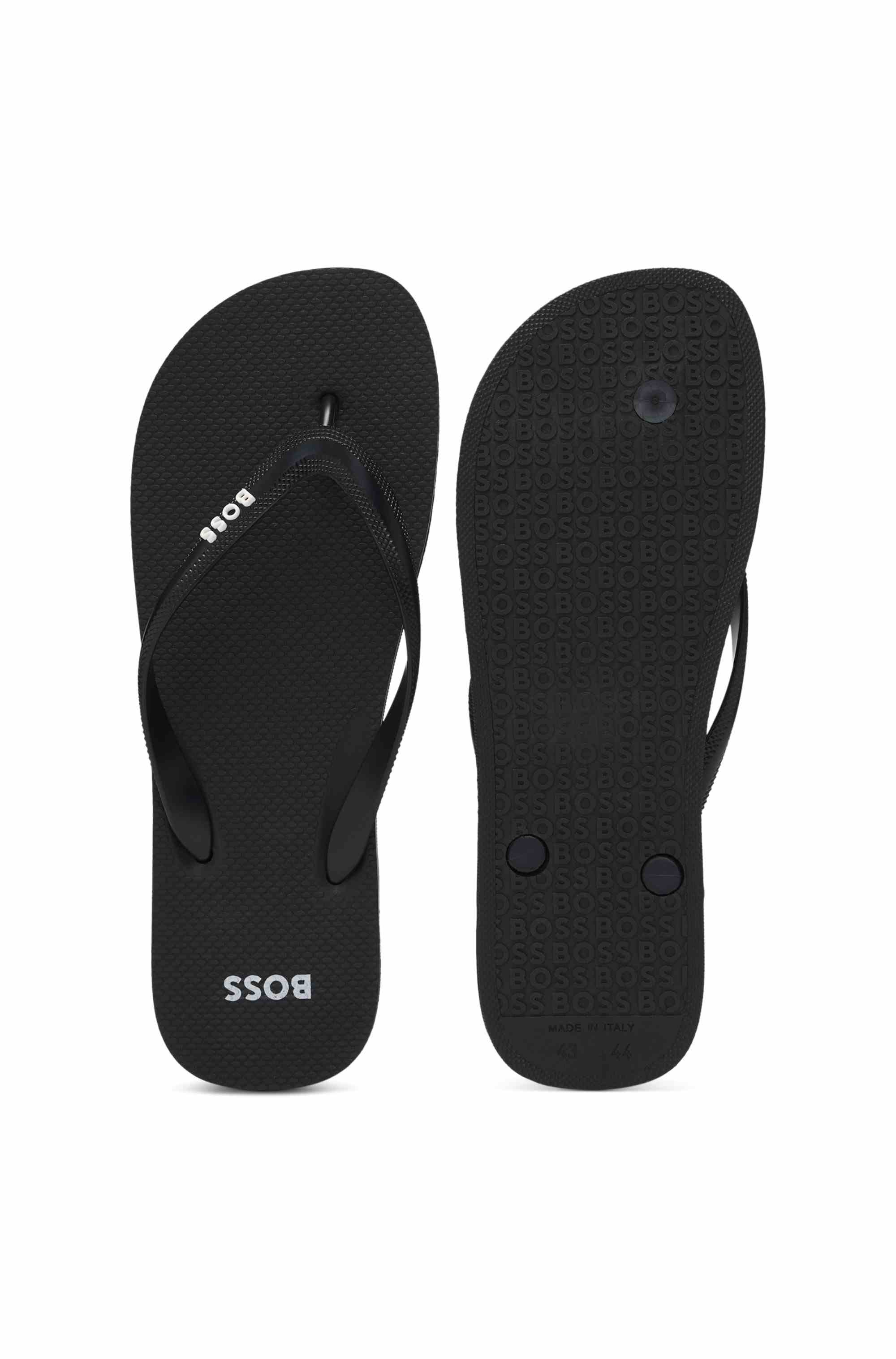 Italian-made flip-flops with contrast logo detail