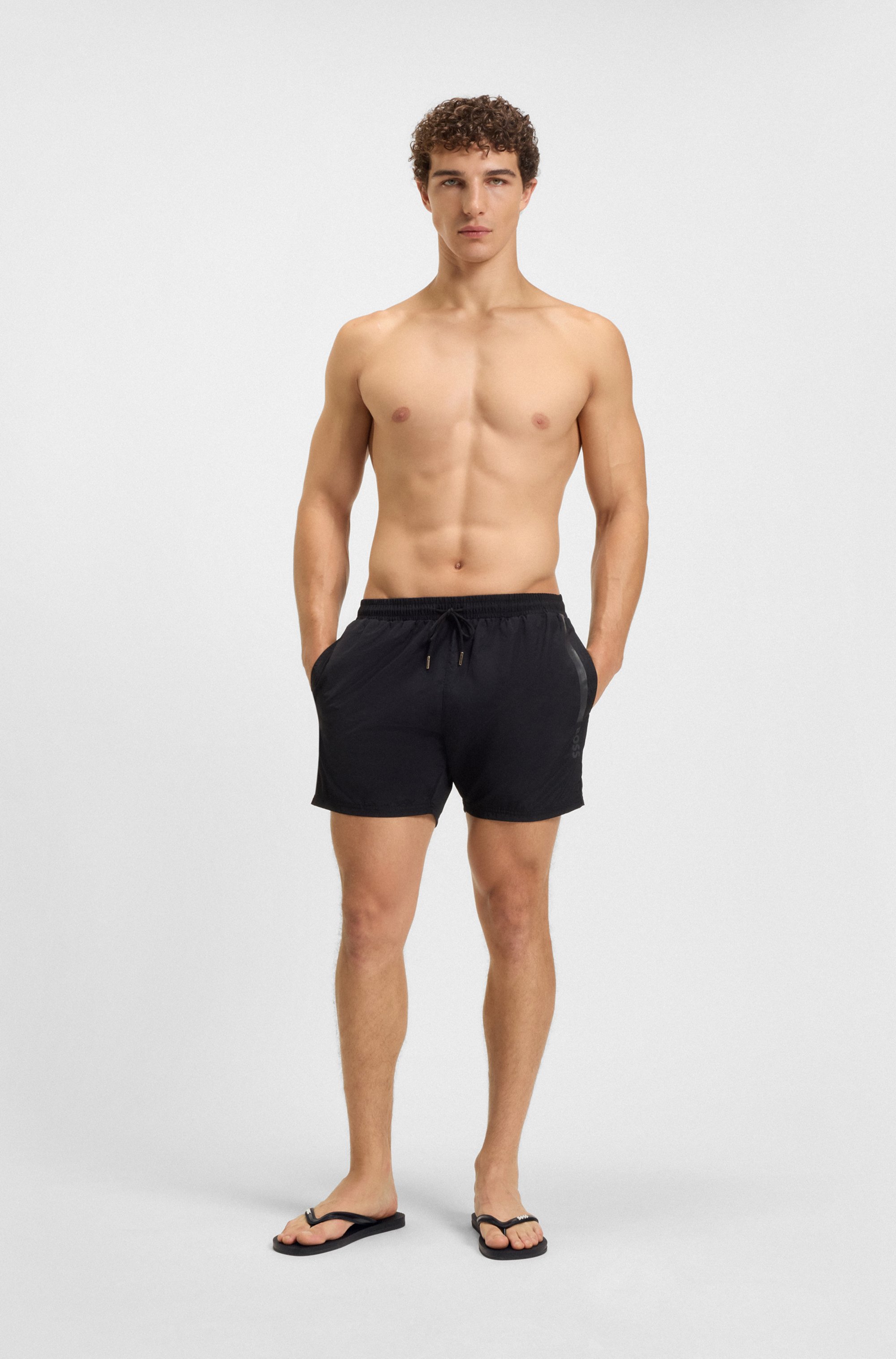 Italian-made flip-flops with contrast logo detail