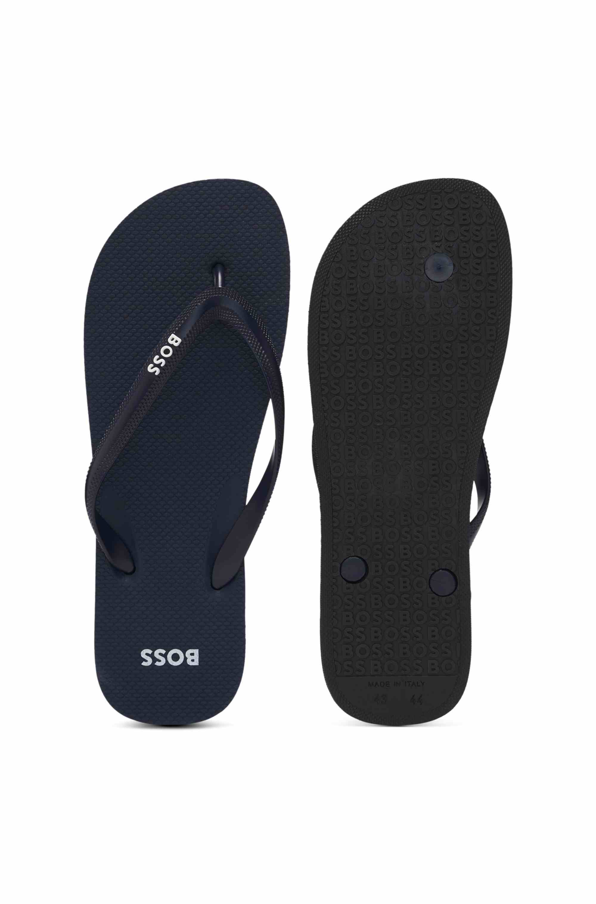 Italian-made flip-flops with contrast logo detail