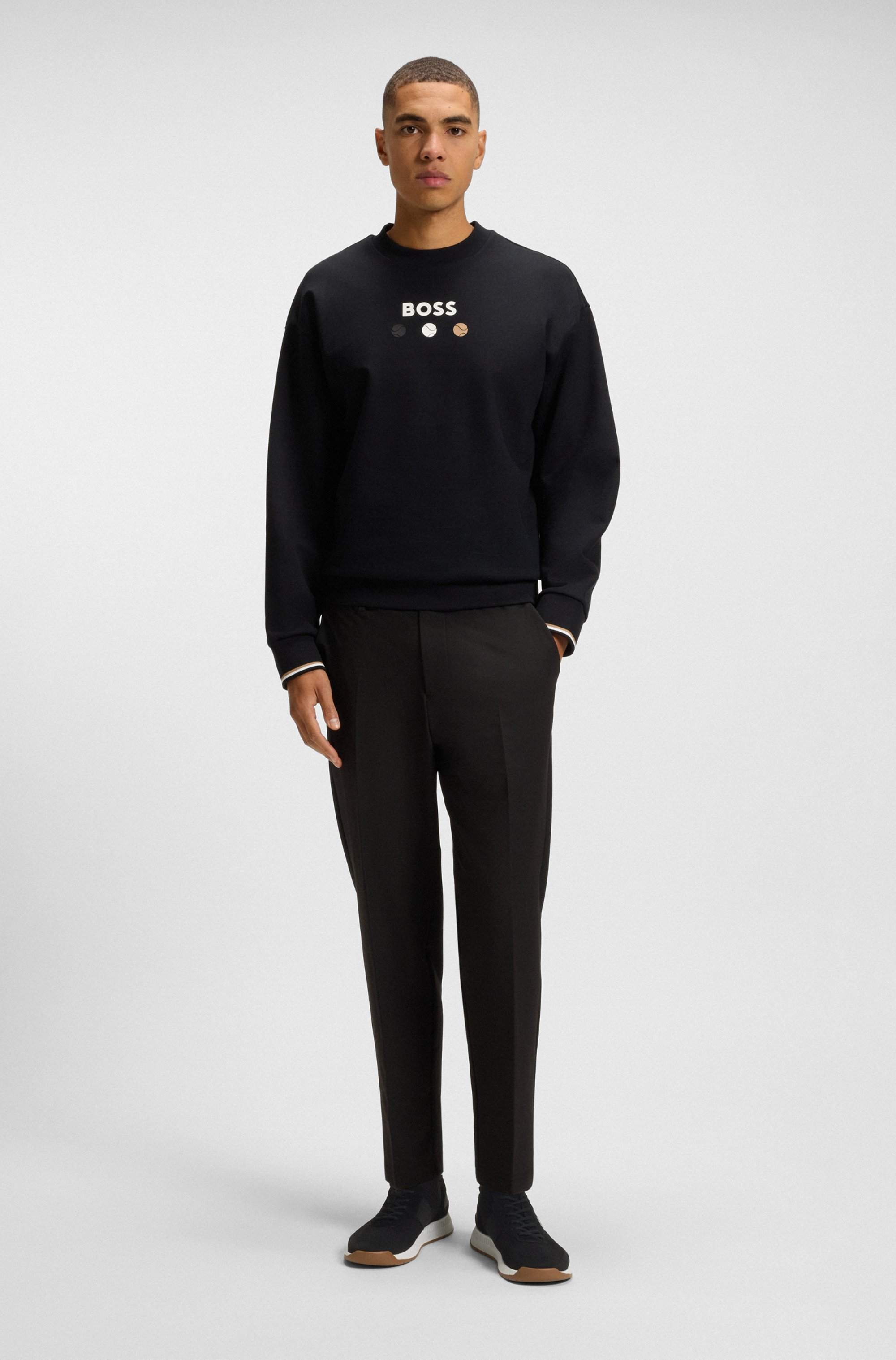 Trainers with knitted uppers and suede trims